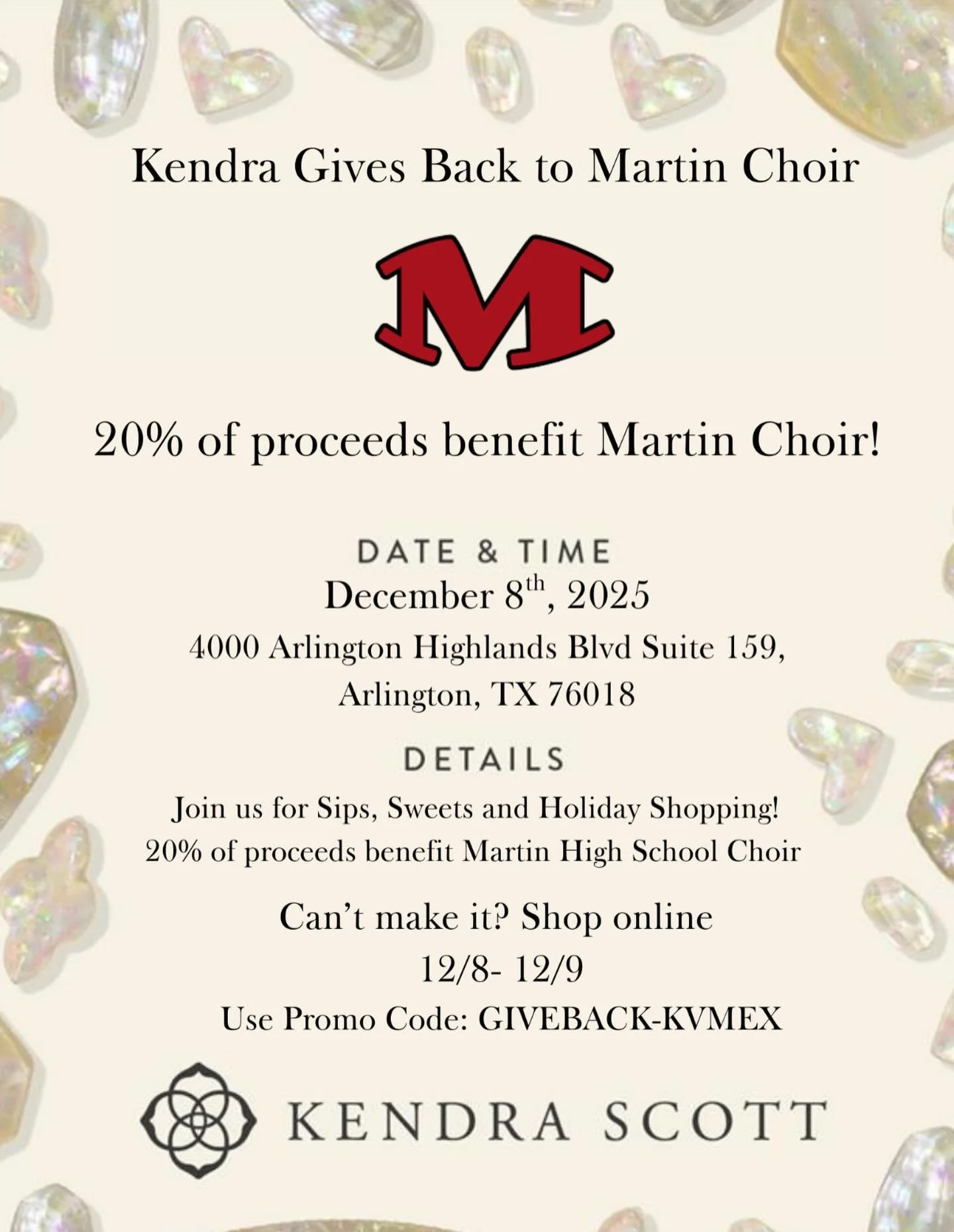 Go check out Kendra Scott and support Martin Choir!!🎼