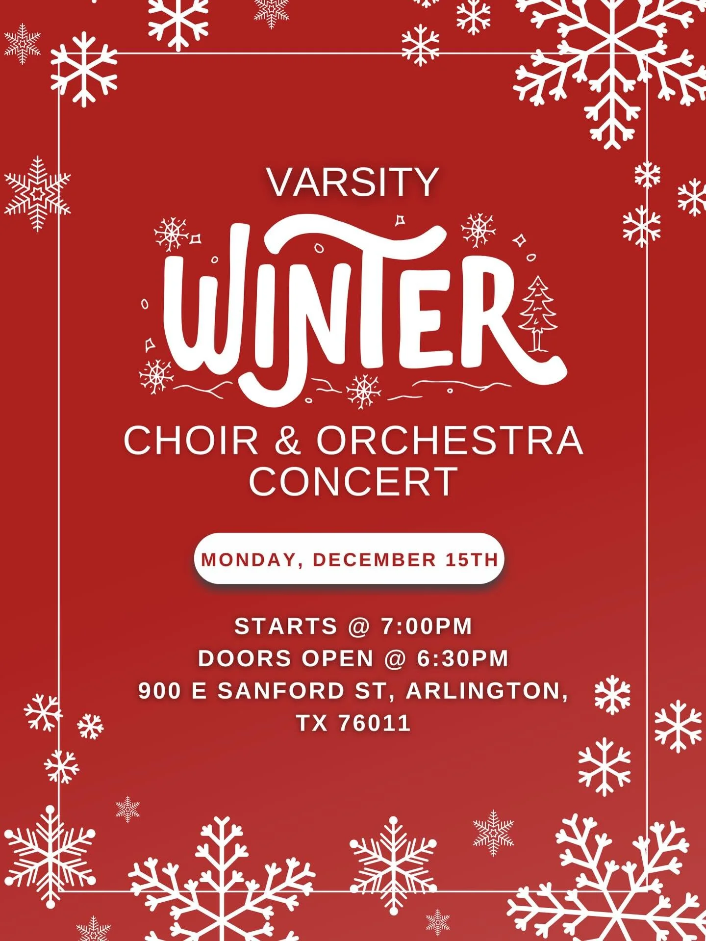 Come join us at the CVPA for the Martin Choir &amp; Orchestra concert!❄️