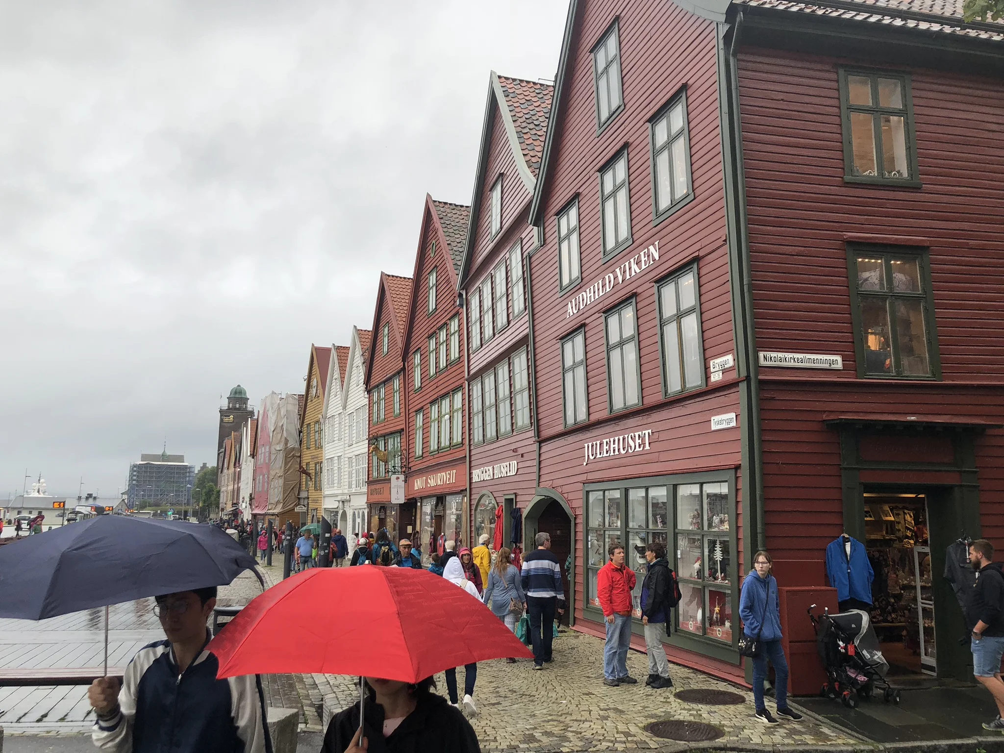 Colourful warehouses of the Bryggen neighbourhood of Bergen