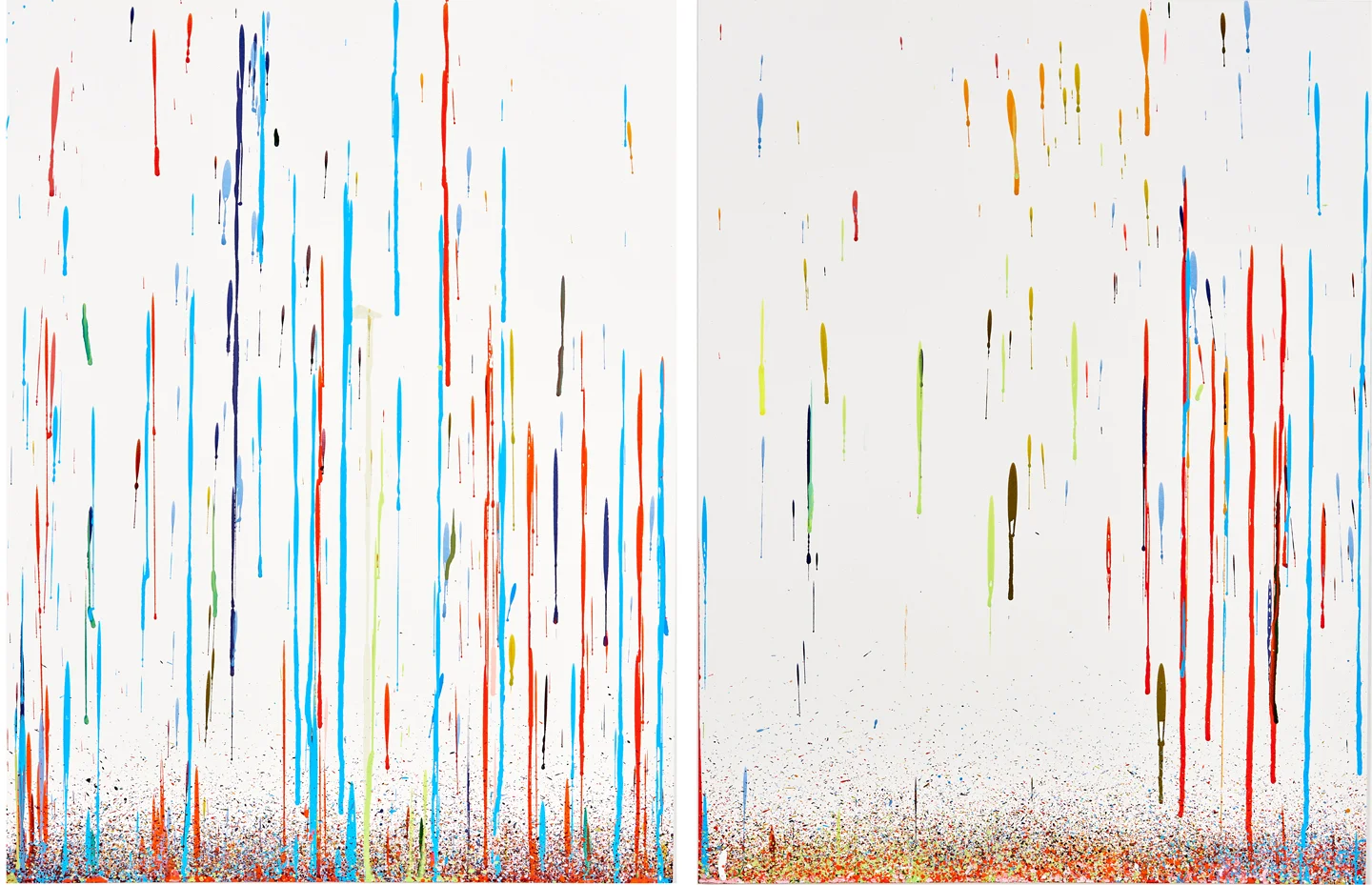 Diptych 1 (from “How We Are Likely To Feel When Our Needs Are Being Met”), 2019, 39”x25”, acrylic on French Paper
