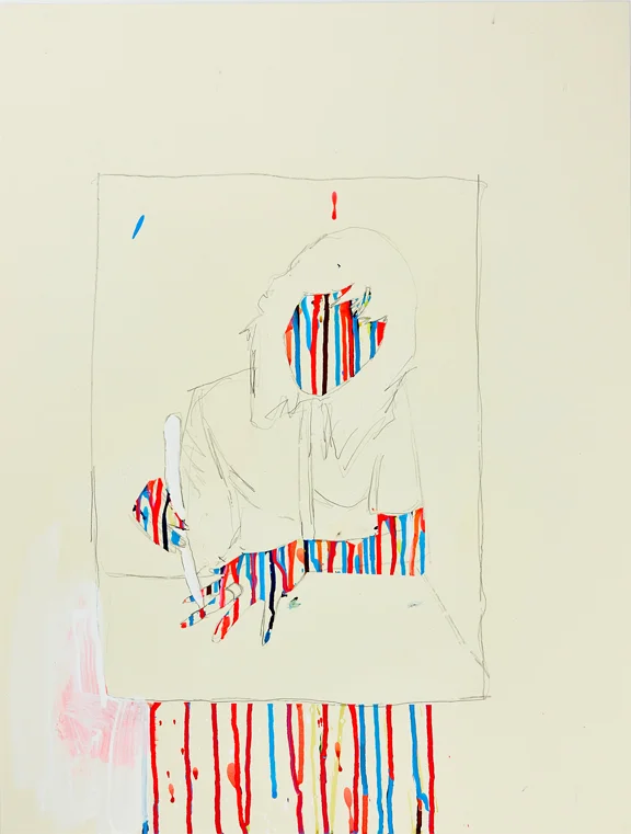 The Knife Game #2 (from “How We Are Likely To Feel When Our Needs Are Being Met”), 2019, 19”x25”, graphite, acrylic on French Paper