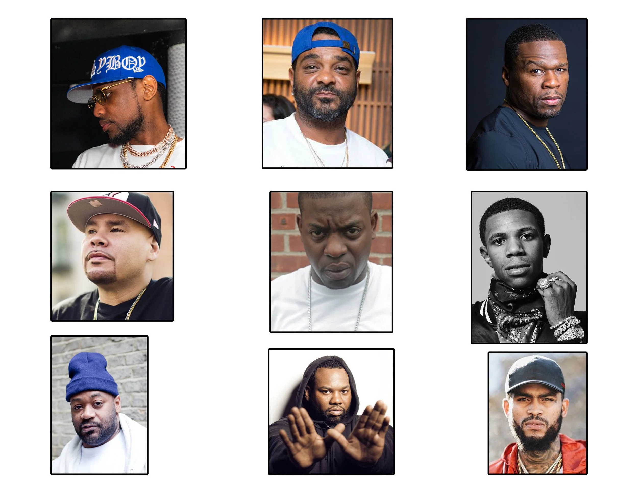 Brooklyn- Fabolous, Uncle Murda Harlem- Dave East, Jim Jones Queens- Clue, 50 Cent Staten Island- Raekwon, Ghostface Bronx- A Boogie, Fat Joe