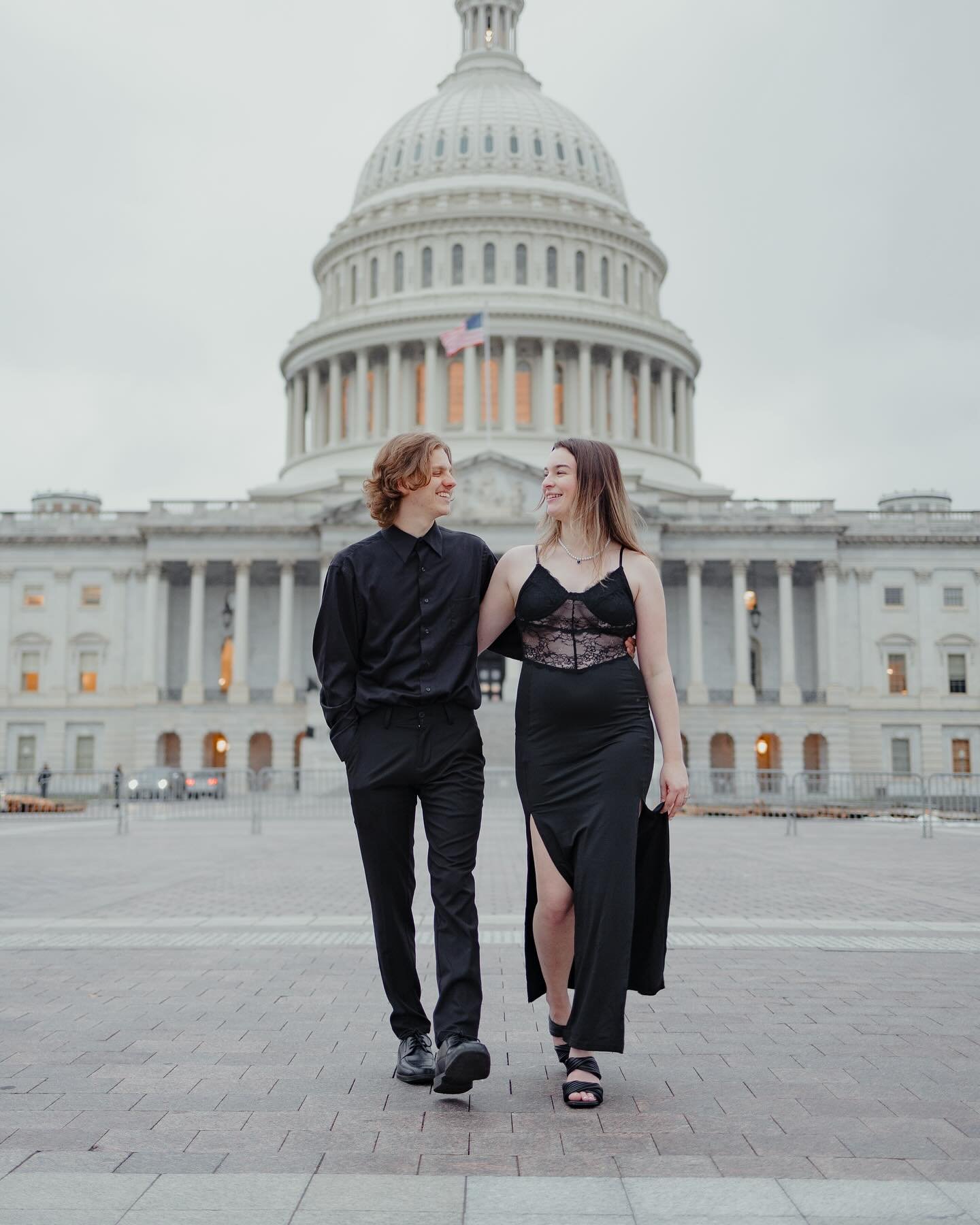 The anticipation was electric as I prepared for an engagement photoshoot at the esteemed US Capitol and Supreme Court Building, the couple adorned in timeless black attire. Envisioning them amidst the pillars of democracy, I felt a blend of excitemen