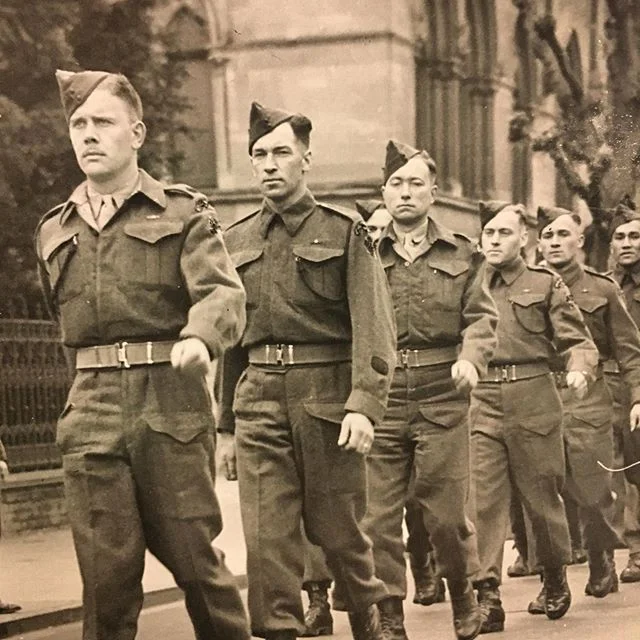 April 1944 - The Royal Winnipeg Rifles Regimental Anniversary parade in Winchester, England. #royalwinnipegrifles #winnipeghistory #manitobahistory #canadianhistory #canadianmilitaryhistory #winchester