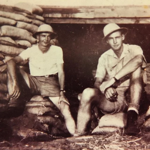 Paul Gauthier (left) and Horace Gauthier (right) at Shilo, Manitoba in 1940. #royalwinnipegrifles #winnipeghistory #manitobahistory #canadianhistory #canadianmilitaryhistory