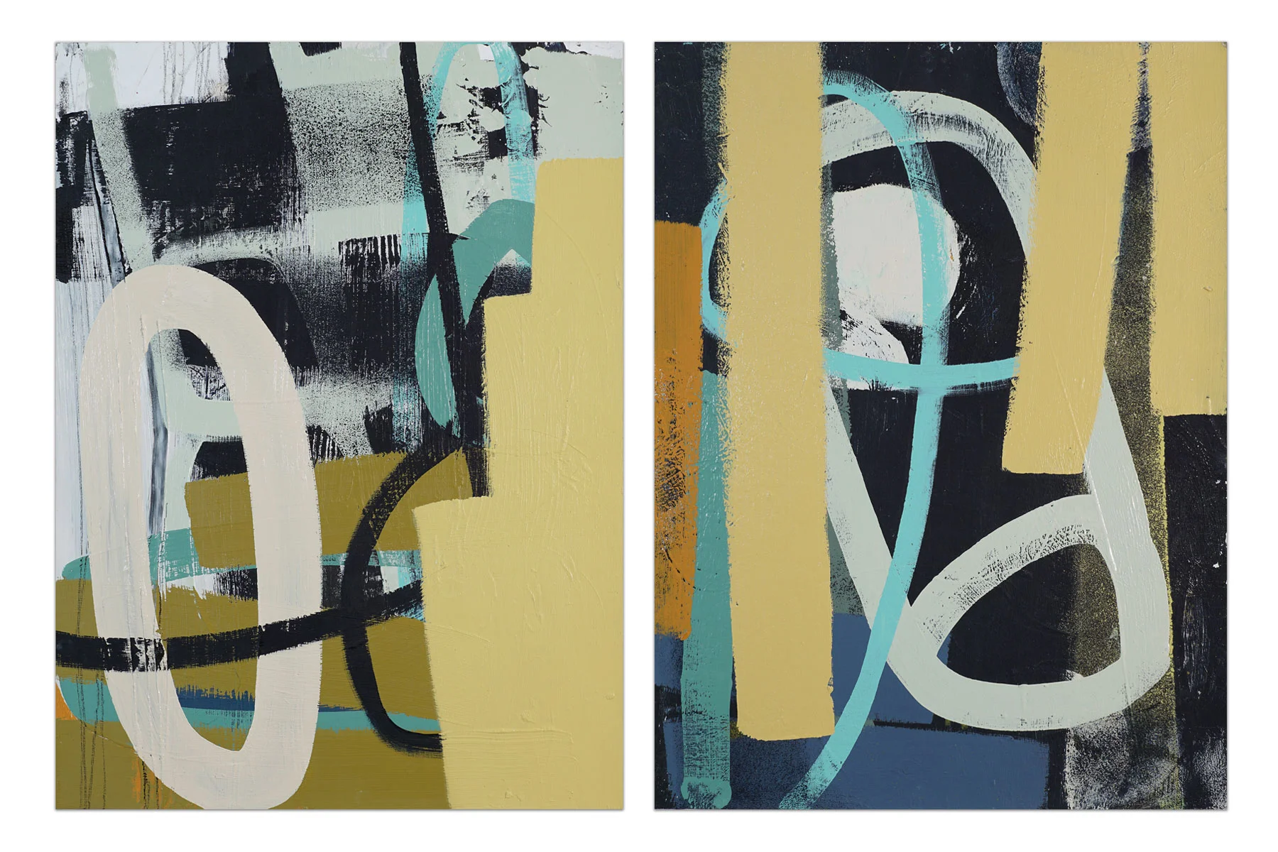 Untitled ( diptych, yellow/black )