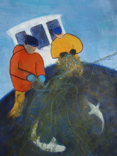 SORTING THE CATCH ON THE OCEAN WAVE