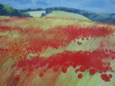 SWALLOWS AND POPPIES IN THE OIL SEED RAPE