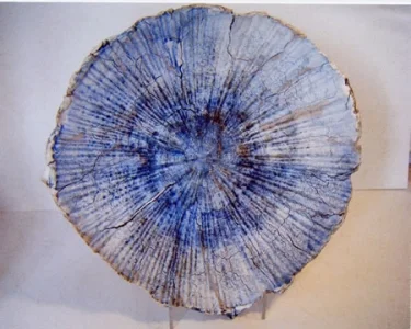BLUE FISSURED LANDSCAPE BOWL