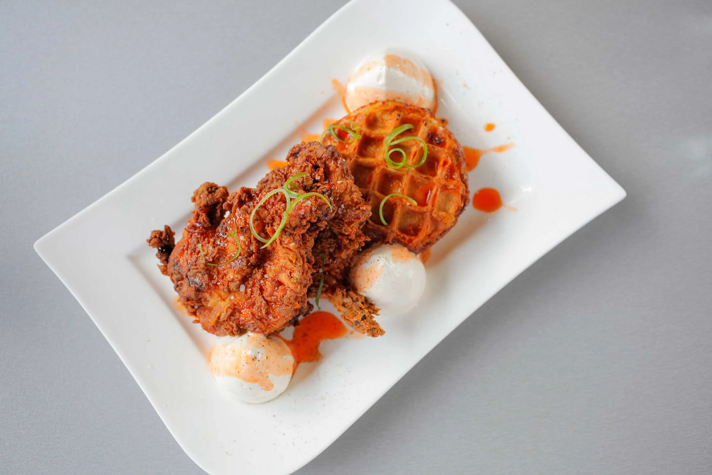 MoxieChicken+Waffles_friedchicken_wafflepudding_maplemousse_pepperjelly.jpg