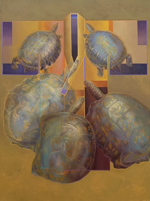  Box Turtle Kimono, 48”H, 36”W, acrylic on canvas 2026. 