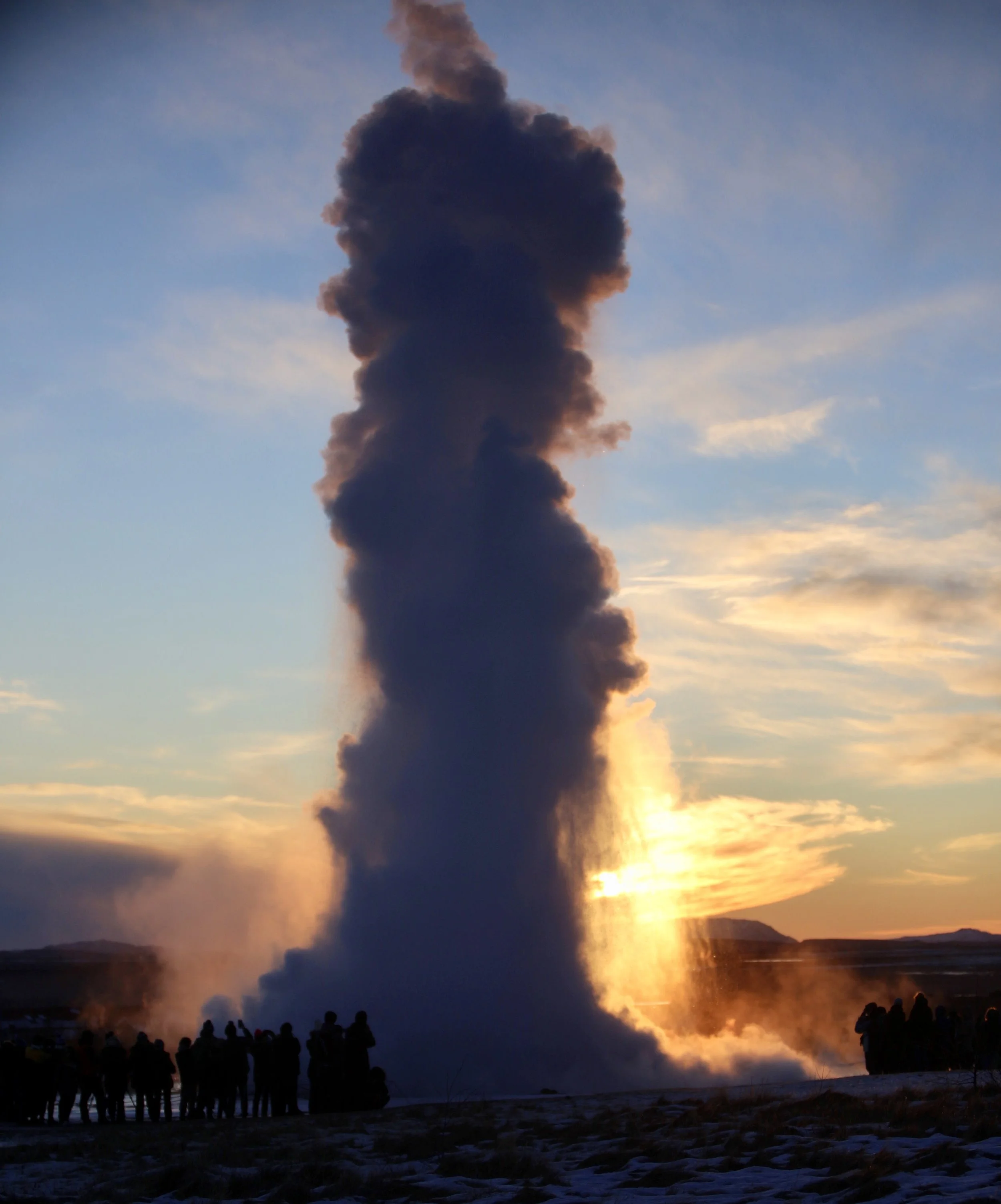 The Geysir geothermal area, where the ur-geyser is located. Unfortunately, it doesn't go off anymore, but Strokkur does every 4-10 minutes