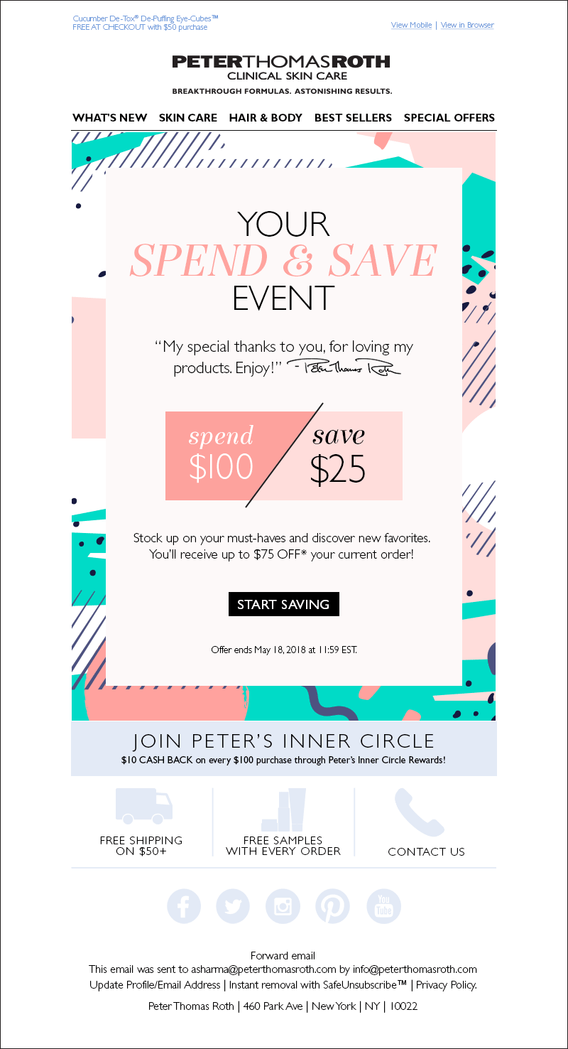 Spend & Save Email