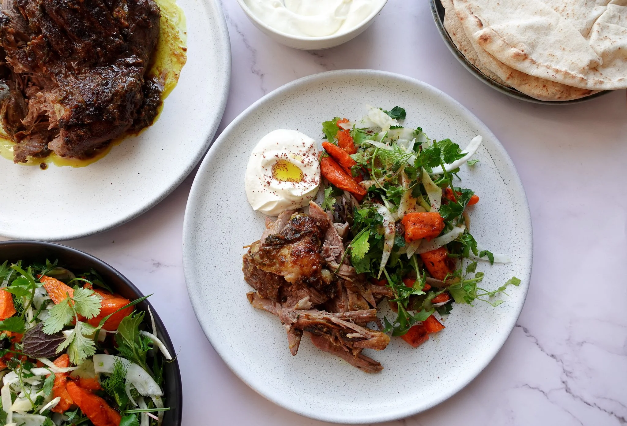 Spiced slow-cooked Middlehurst lamb shoulder
