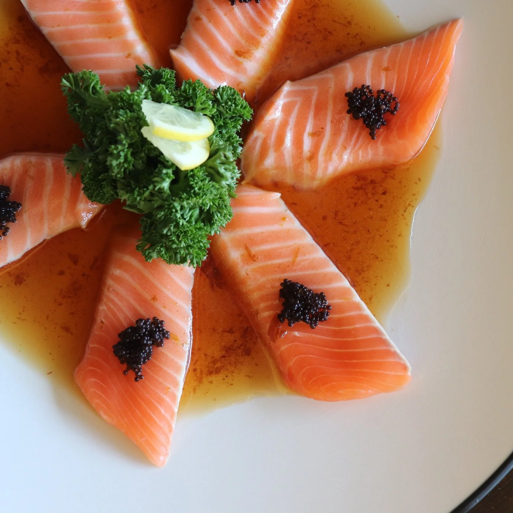Recipe: @Tony’s Salmon sashimi with yuzu sauce
