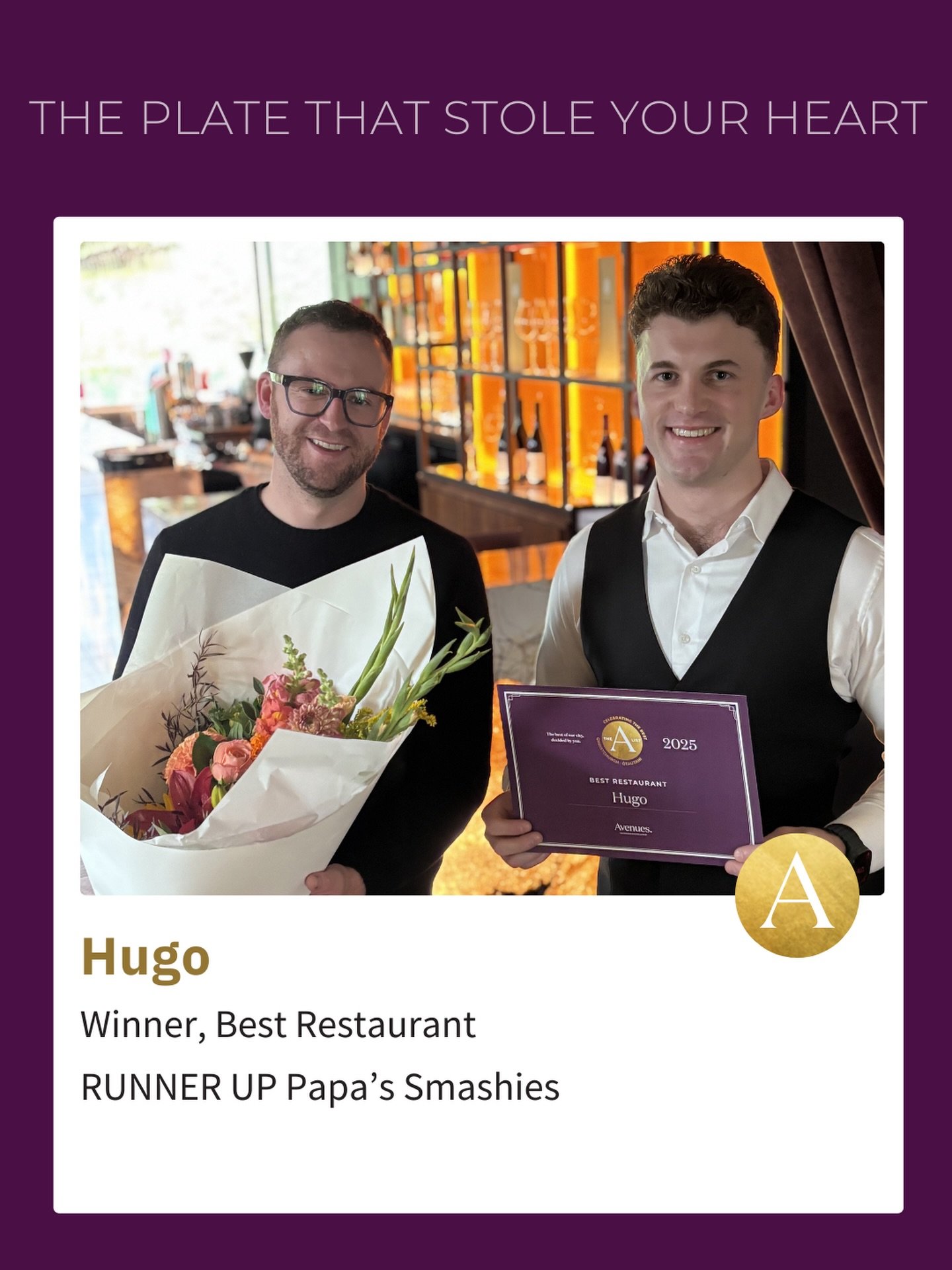 And your 2025 A-List winner for Best Restaurant is&hellip; @hugo.chch ✨

Voted best by you, Ōtautahi 👏