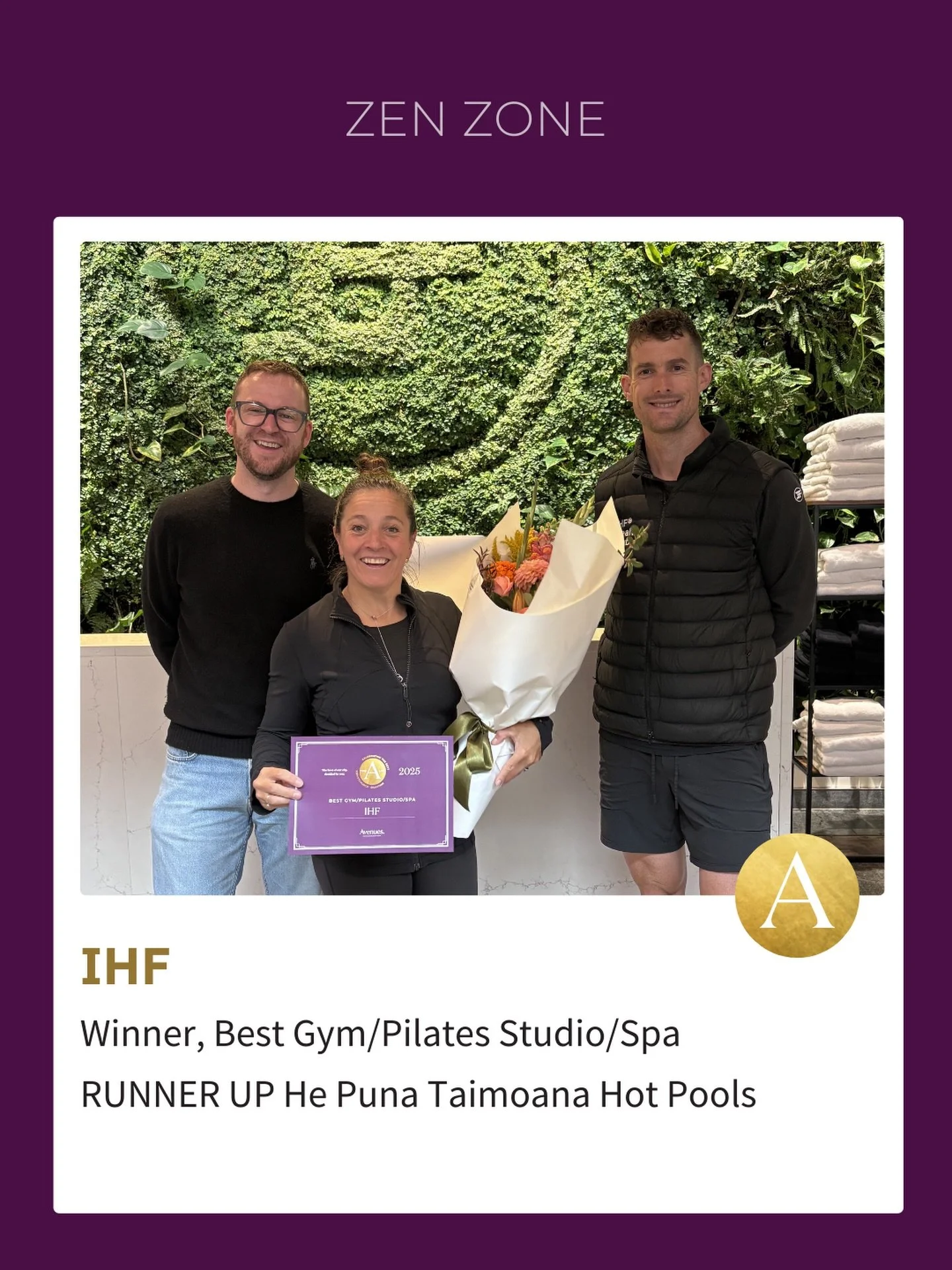 And your 2025 A-List winner for Best Gym/Pilates Studio/ Spa is&hellip; @ihfhealthclub ✨

Voted best by you, Ōtautahi 👏