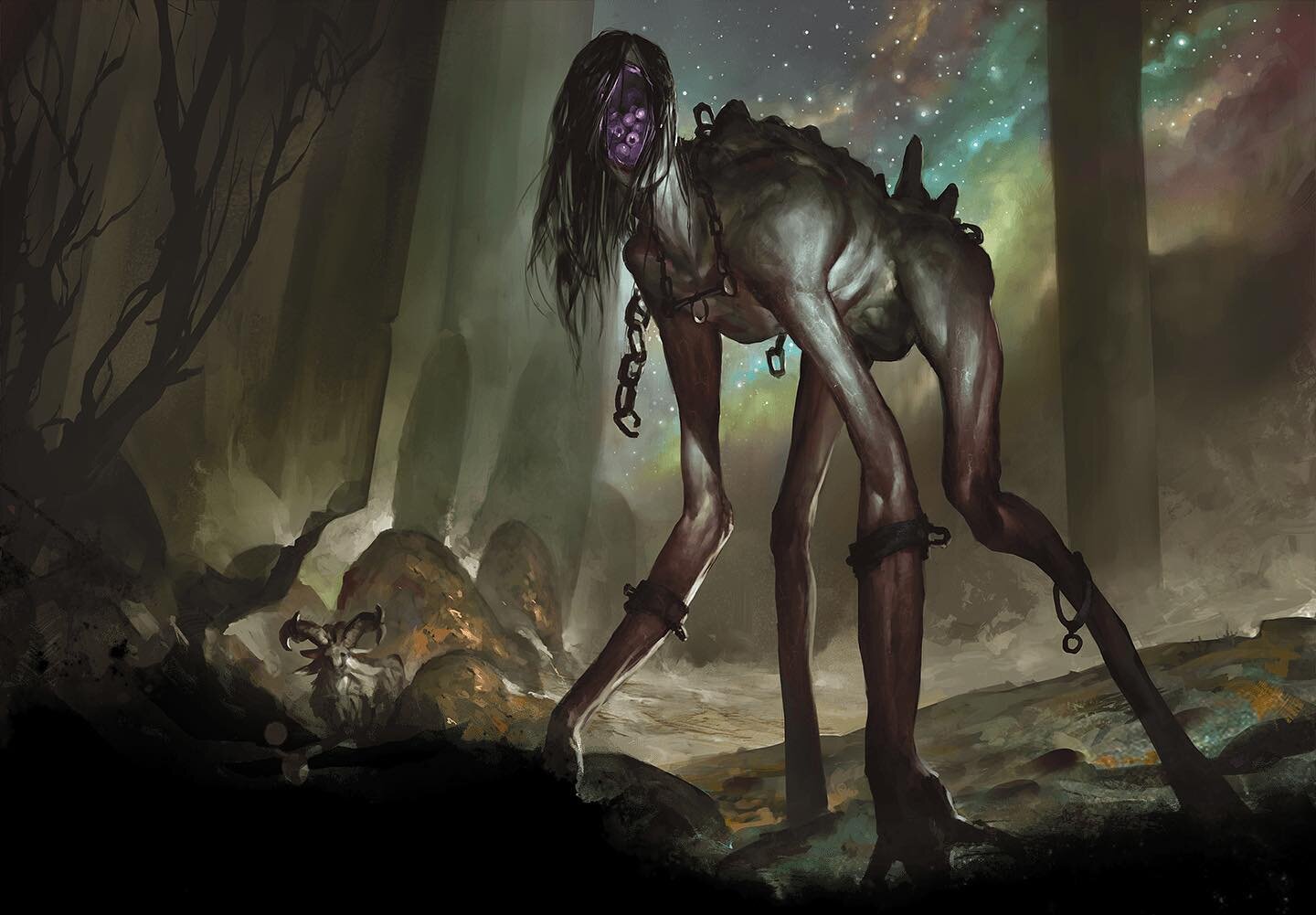 Spooky season is upon us! And so is the Woe Strider 💀 

What would you do if you were face to face with this eyeball eating void creature that could negate magic? 

Run? Yeah, us too. Listen to S4E6 - The First Unned today! Link in bio

Art from dnd