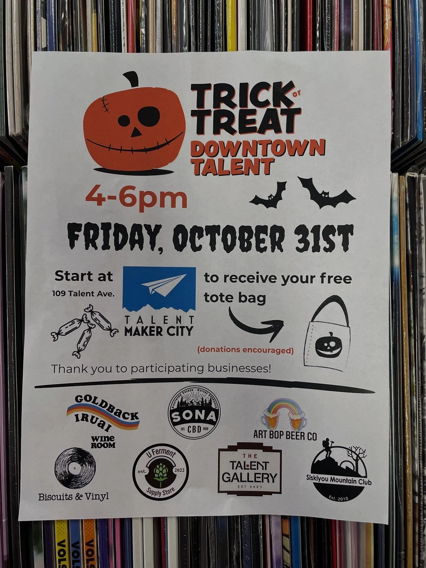 Lots of spooky fun going down in Talent this Halloween!  Come through for some trick or treating and then head over to @artbopbeerco for some Monster Mania. 🧛🏻&zwj;♂️🧟👻🧙💀
Gonna be fun and super excited to be sitting in on 🥁with @spirithorsethe