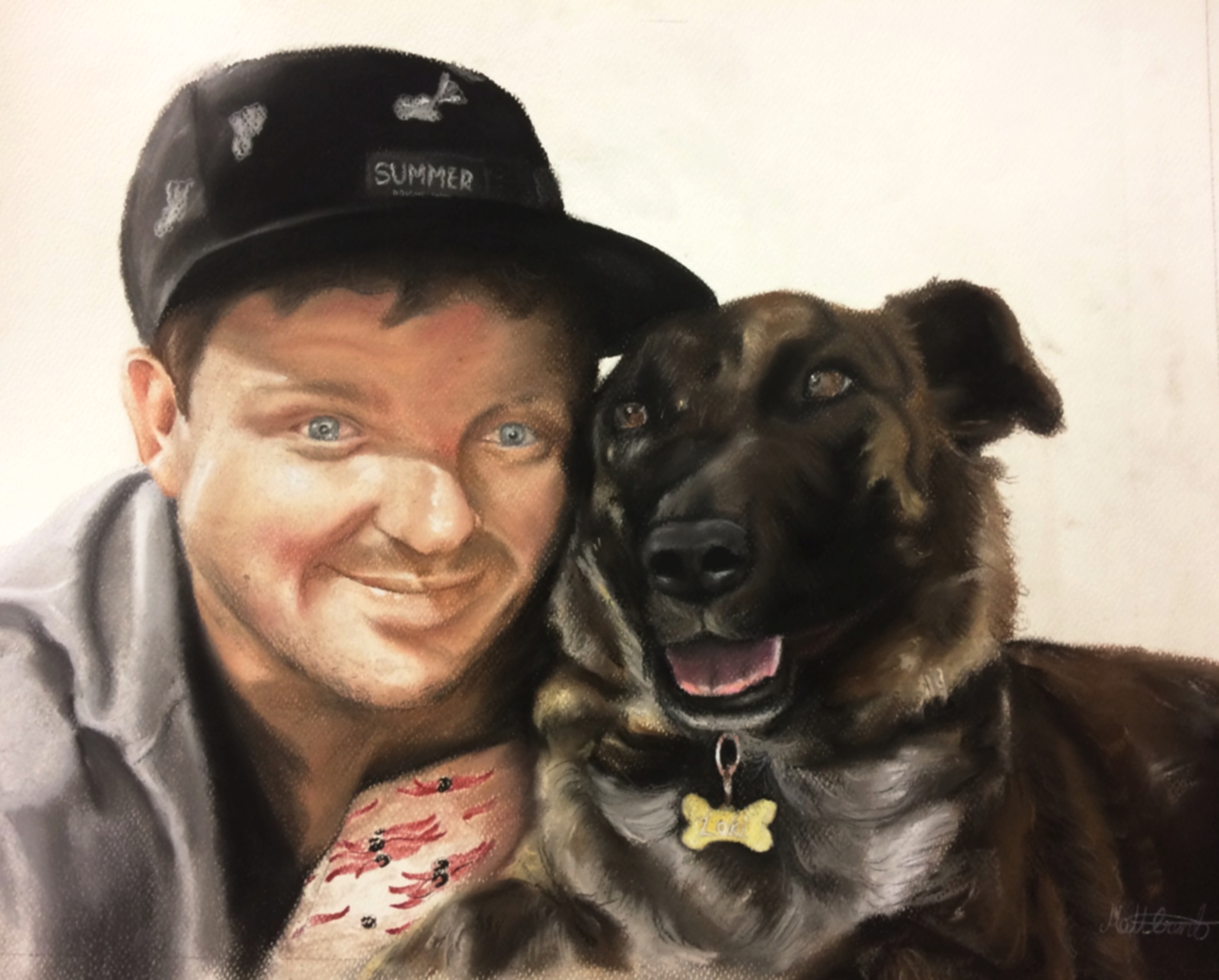    Brody and Loki   Chalk pastel on paper 