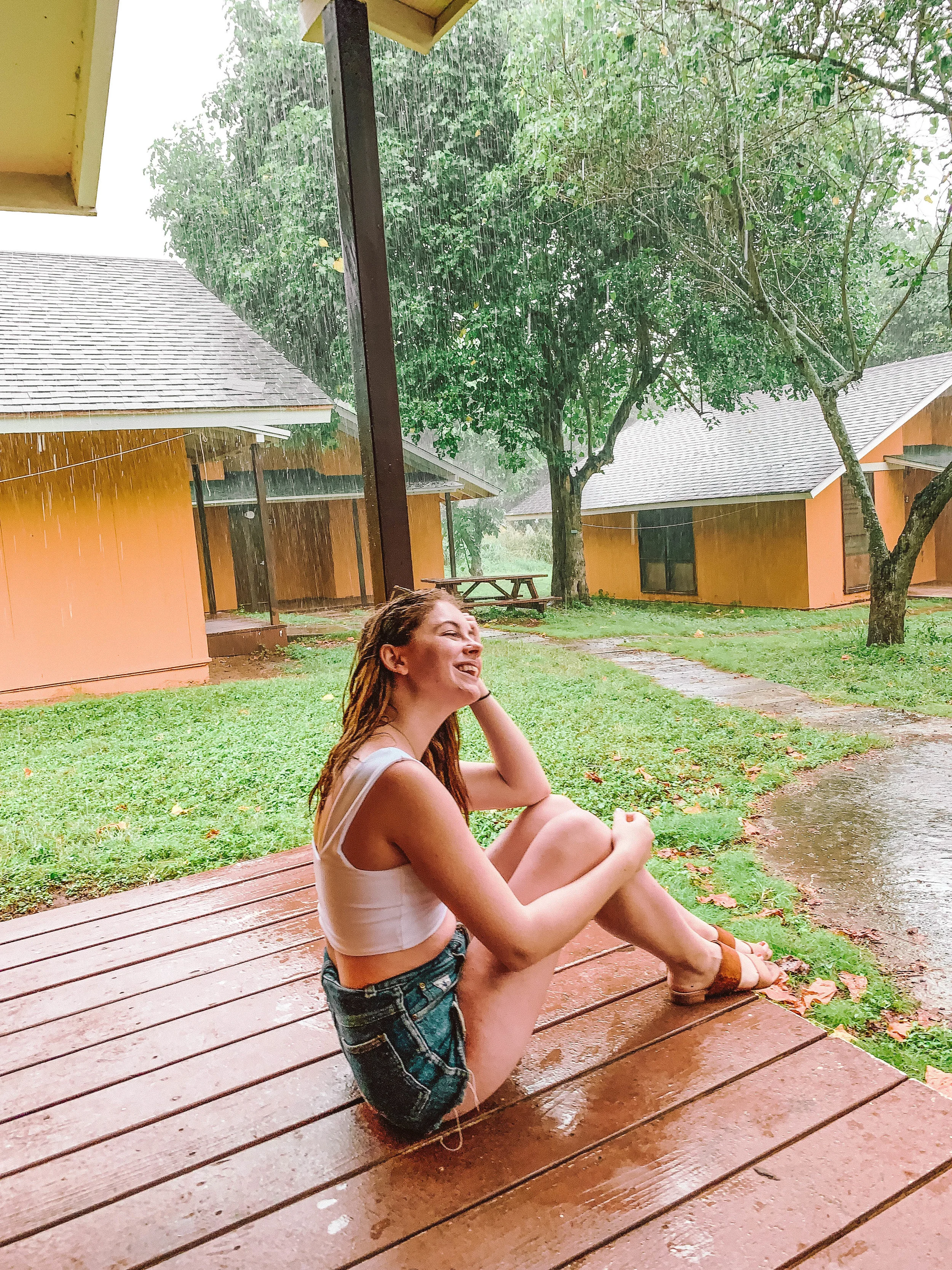 On the porch of #19, kate’s house
