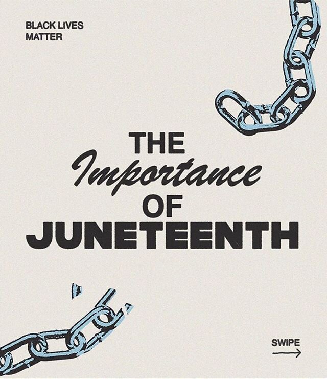 Today is Juneteenth 🦋 Swipe to read about the importance of this Holiday! Credit: @futurafreedesign #juneteenth