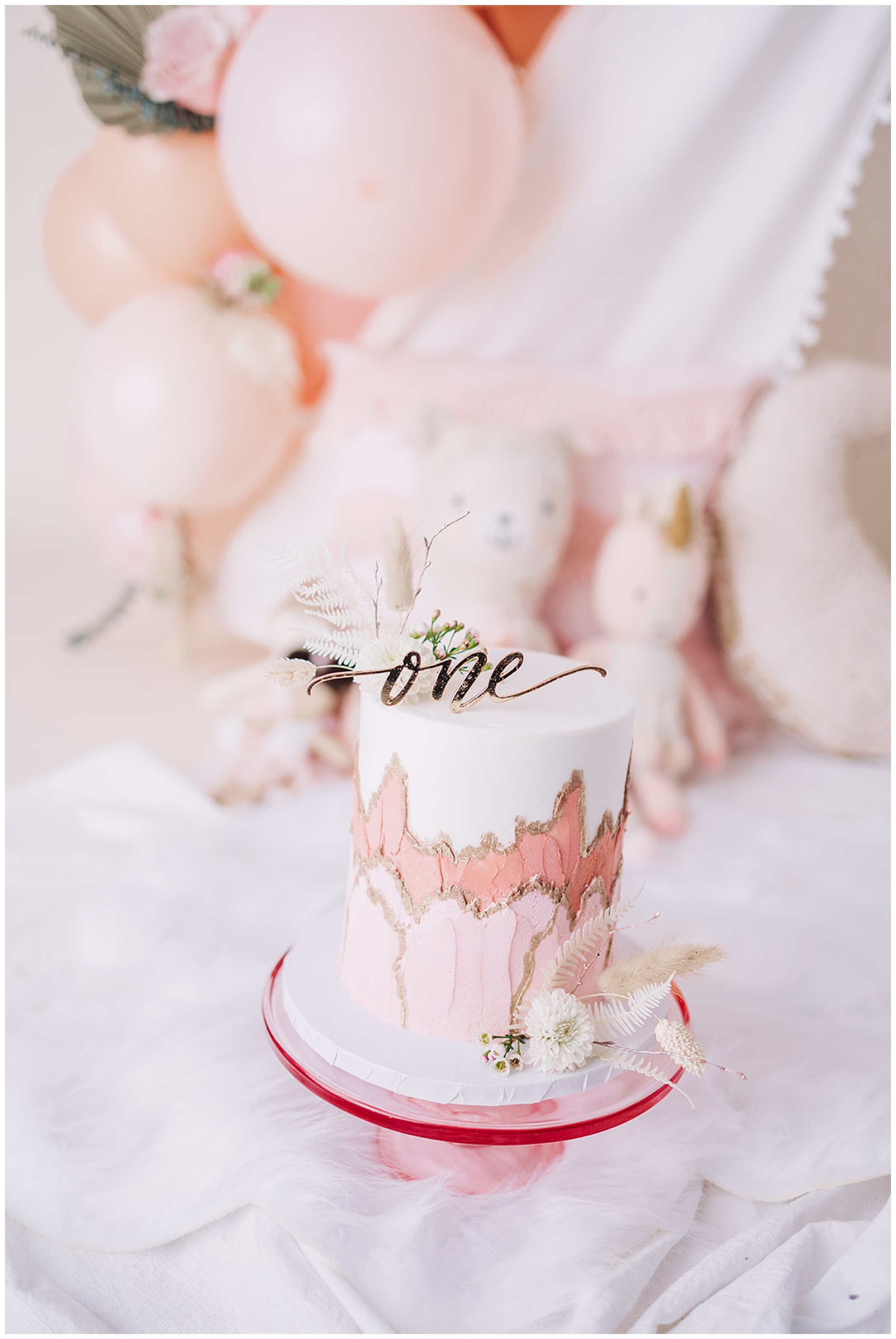 pink cake for girl's cake smash
