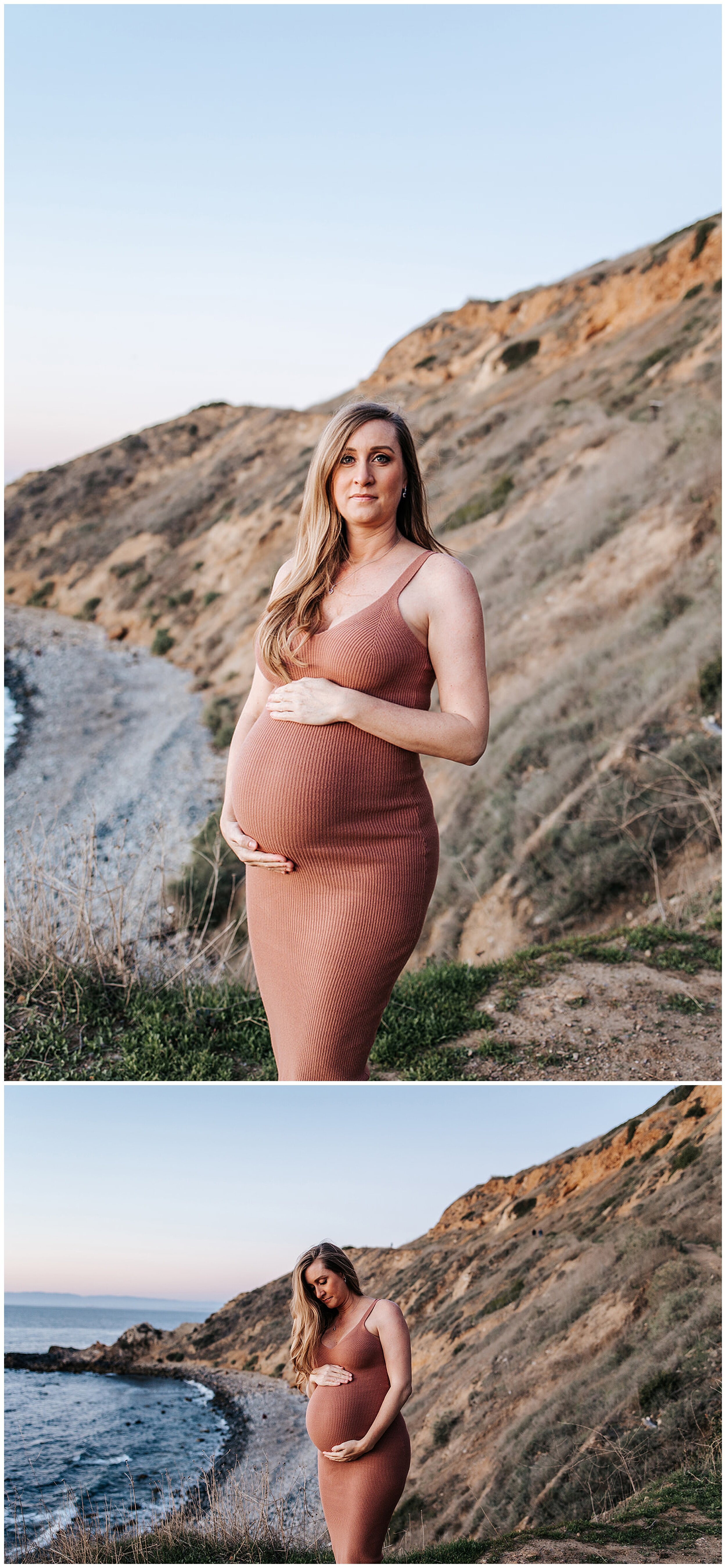 pregnant woman holding belly