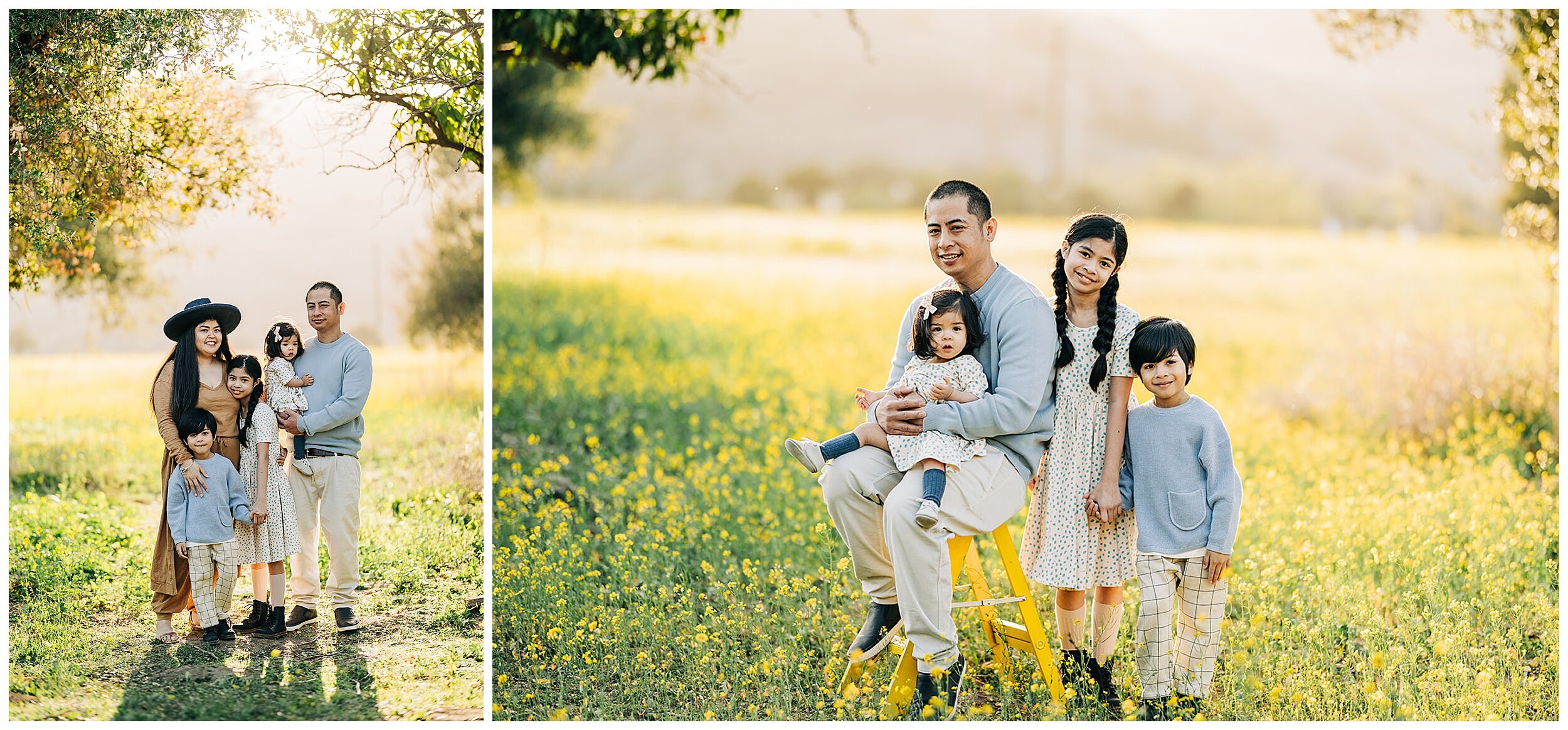 family photos in flowers
