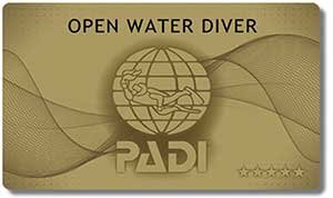 PADI Openwater Certification Card