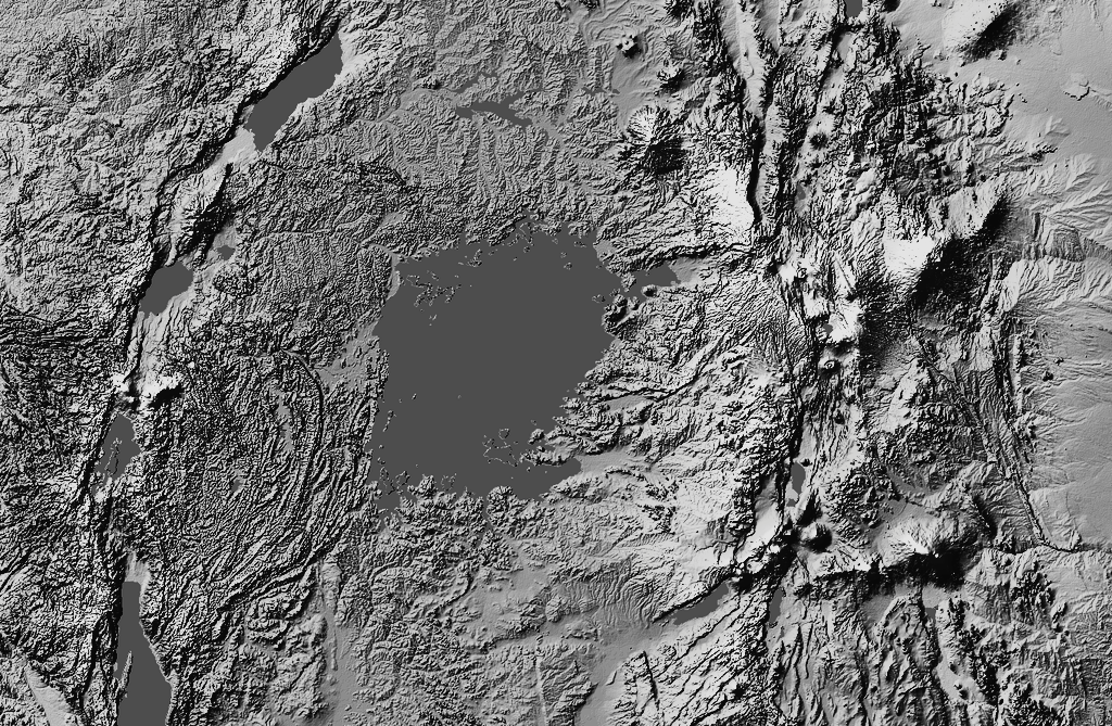 The topography of the Lake Victoria area