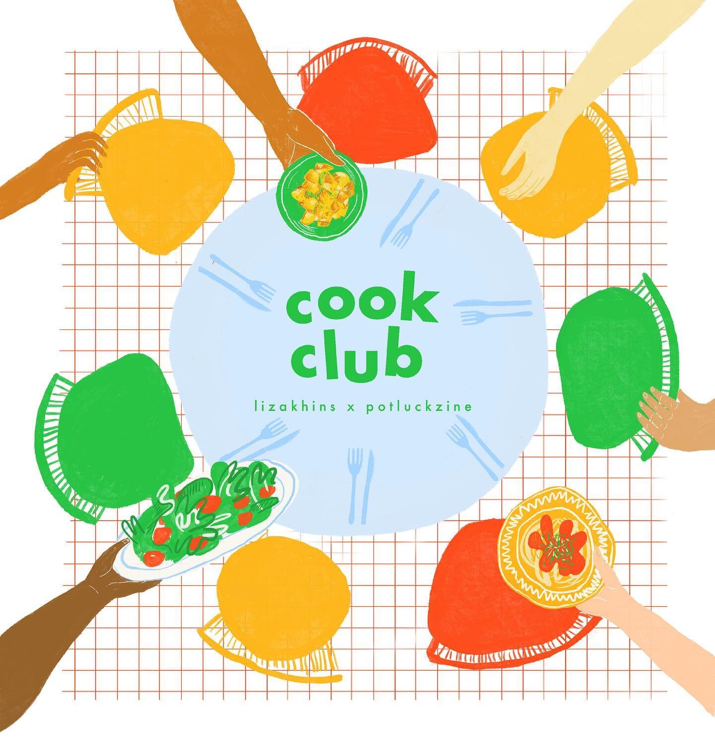 BIG NEWS BABES! 🥘🥞🥗🥪⁣
⁣
I&rsquo;m teaming up with the WONDERFUL @potluckzine to bring you COOK CLUB, a fortnightly meet up for cooking, eating &amp; the joy of food. It&rsquo;s a casual, inclusive online space for people to come together, cook to