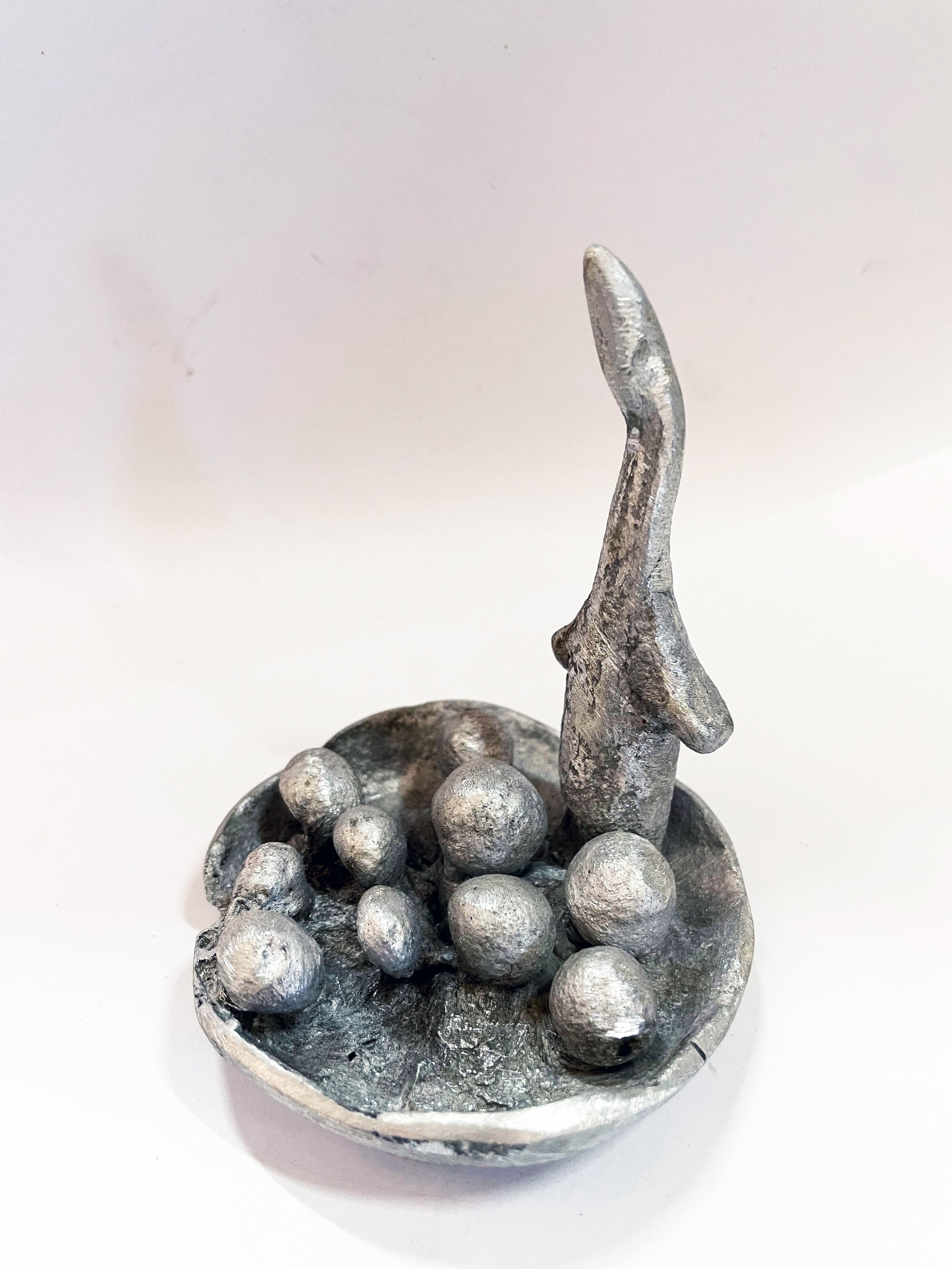 Quincy Yarrngu | Goanna protecting nest | Recycled Aluminium | 2022 