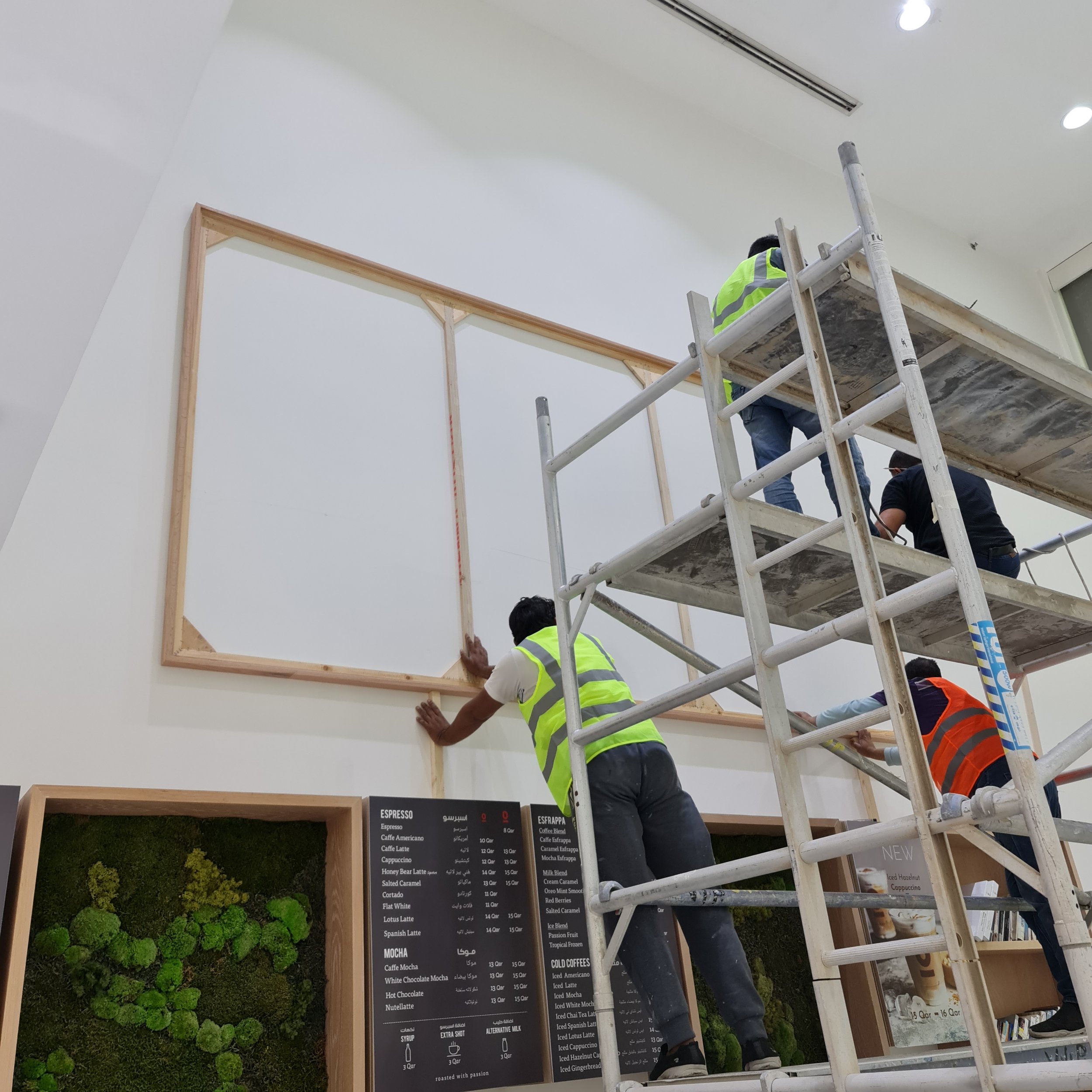 Mounting and fixing the solid wooden frames