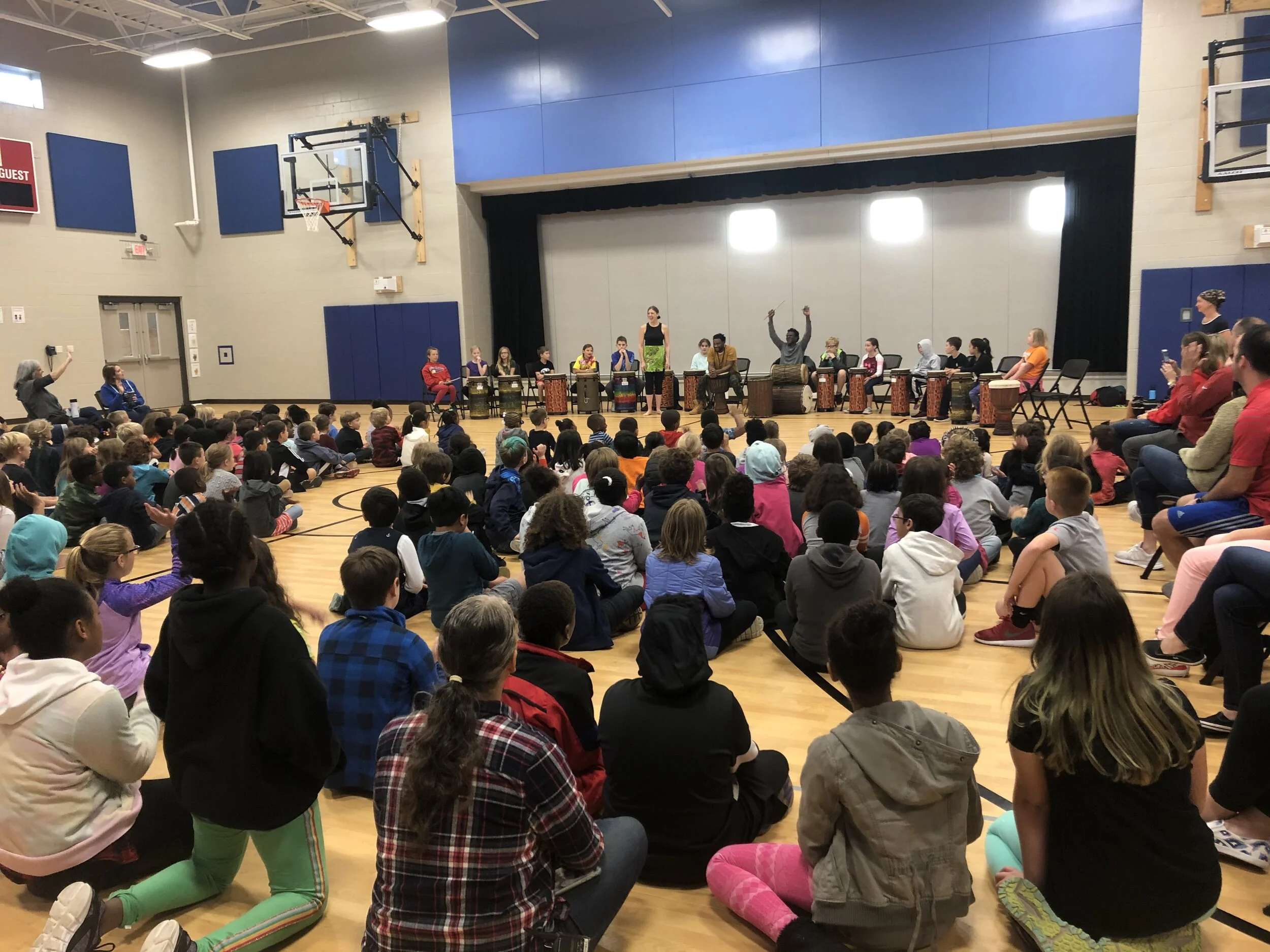 Wontanara and our guest artists at Locust Street Elementary.