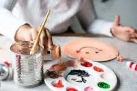 Messy play with paints