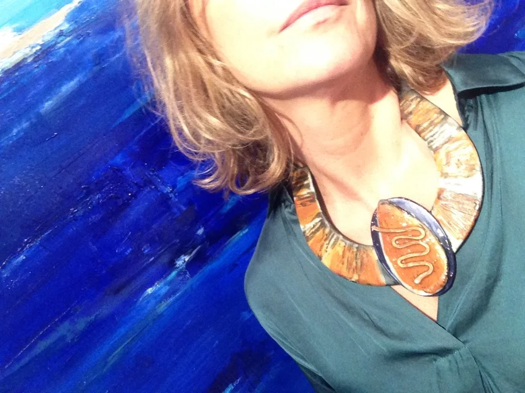 Akrotiri choker with encaustic medallion