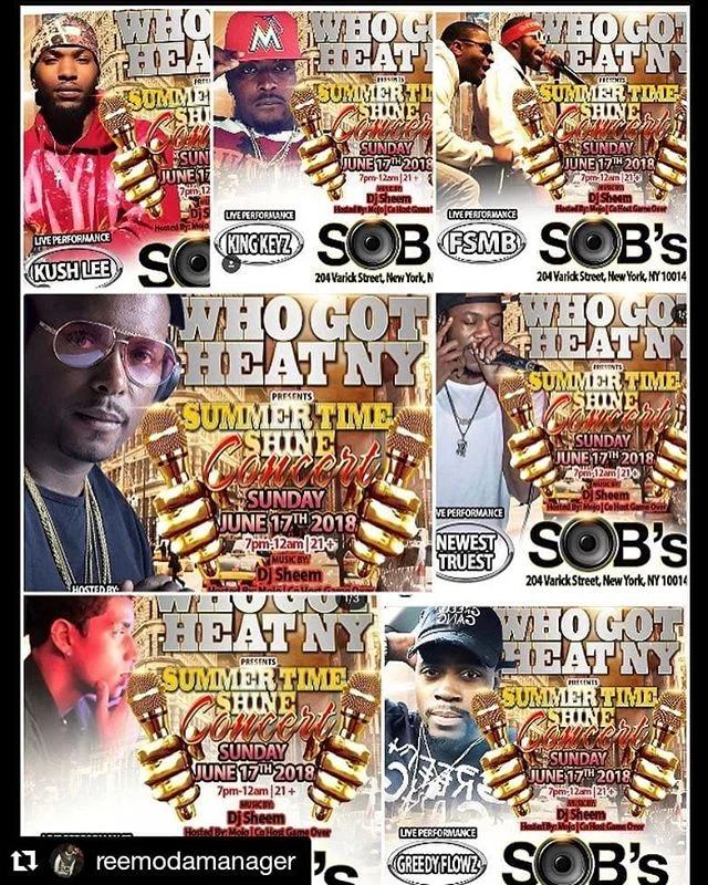 Alotta 🔥🔥🔥 in Sobs tonight #Repost @reemodamanager
・・・
It&rsquo;s going down Sunday see how the GANG do it @sobsnyc hosted by @mojomillionaire and @gameover37 Salute to @iamcassius for seeing the vision #whogotheattalentedtuesdays #Brooklyn #Queen
