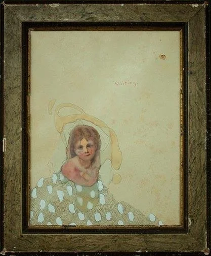  found paper, graphite, acrylic paint, antique frame / “ x “ / 20 