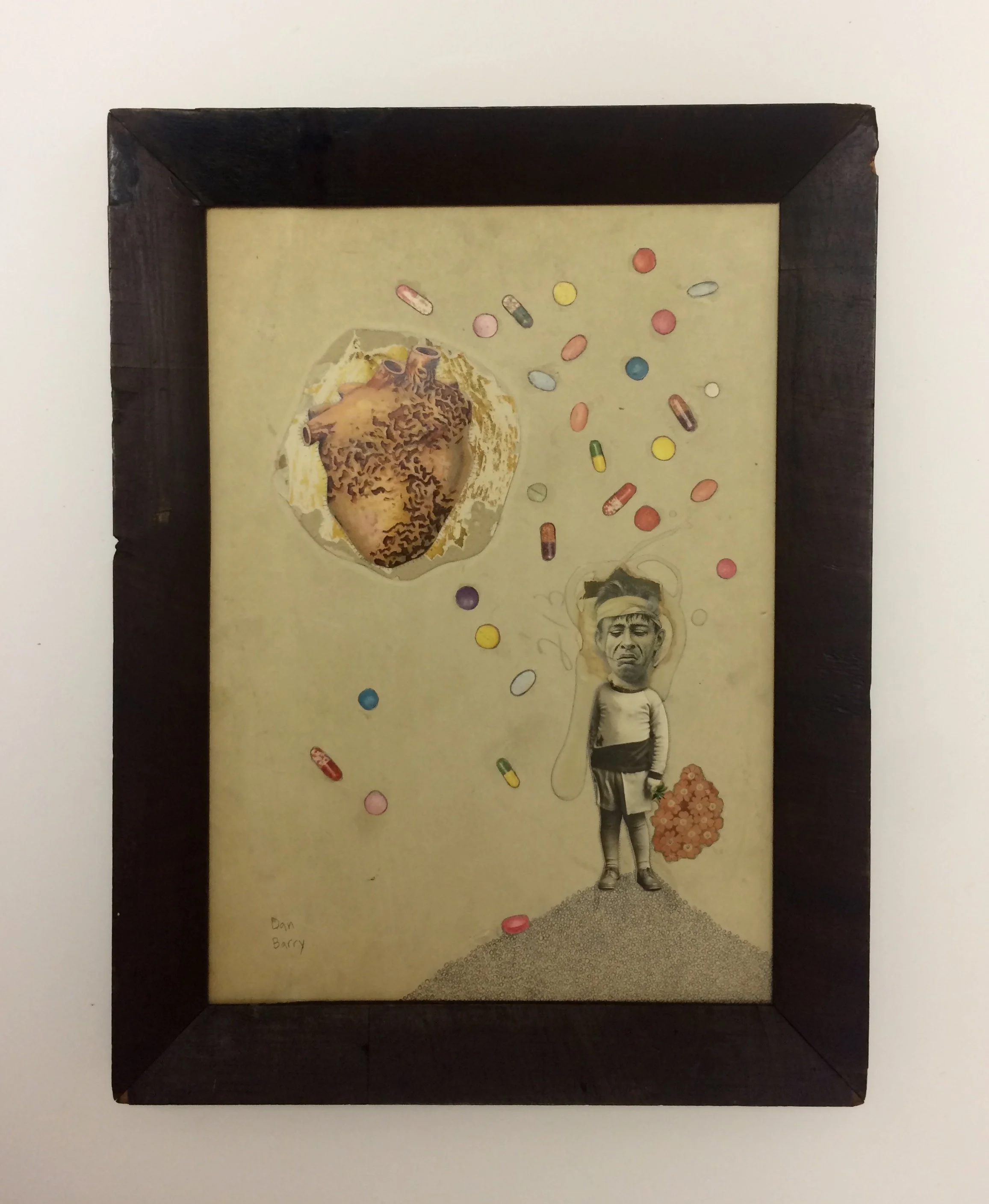  found paper, graphite, antique frame / “ x “ / 20 