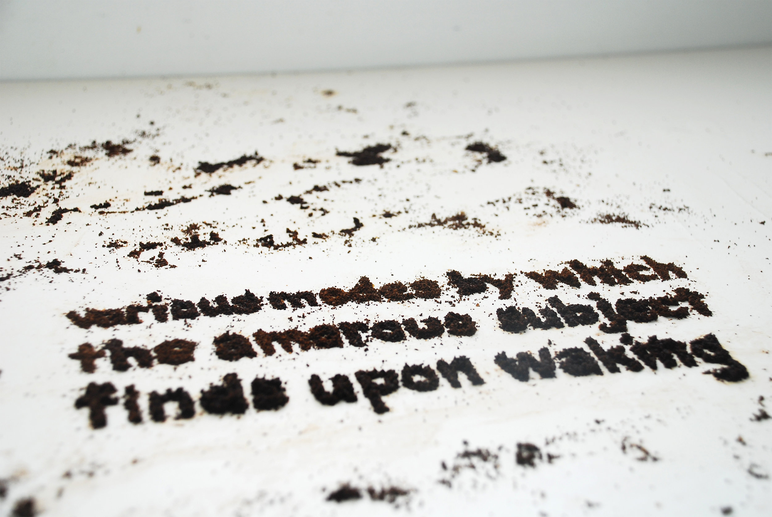 Quote in coffee grounds