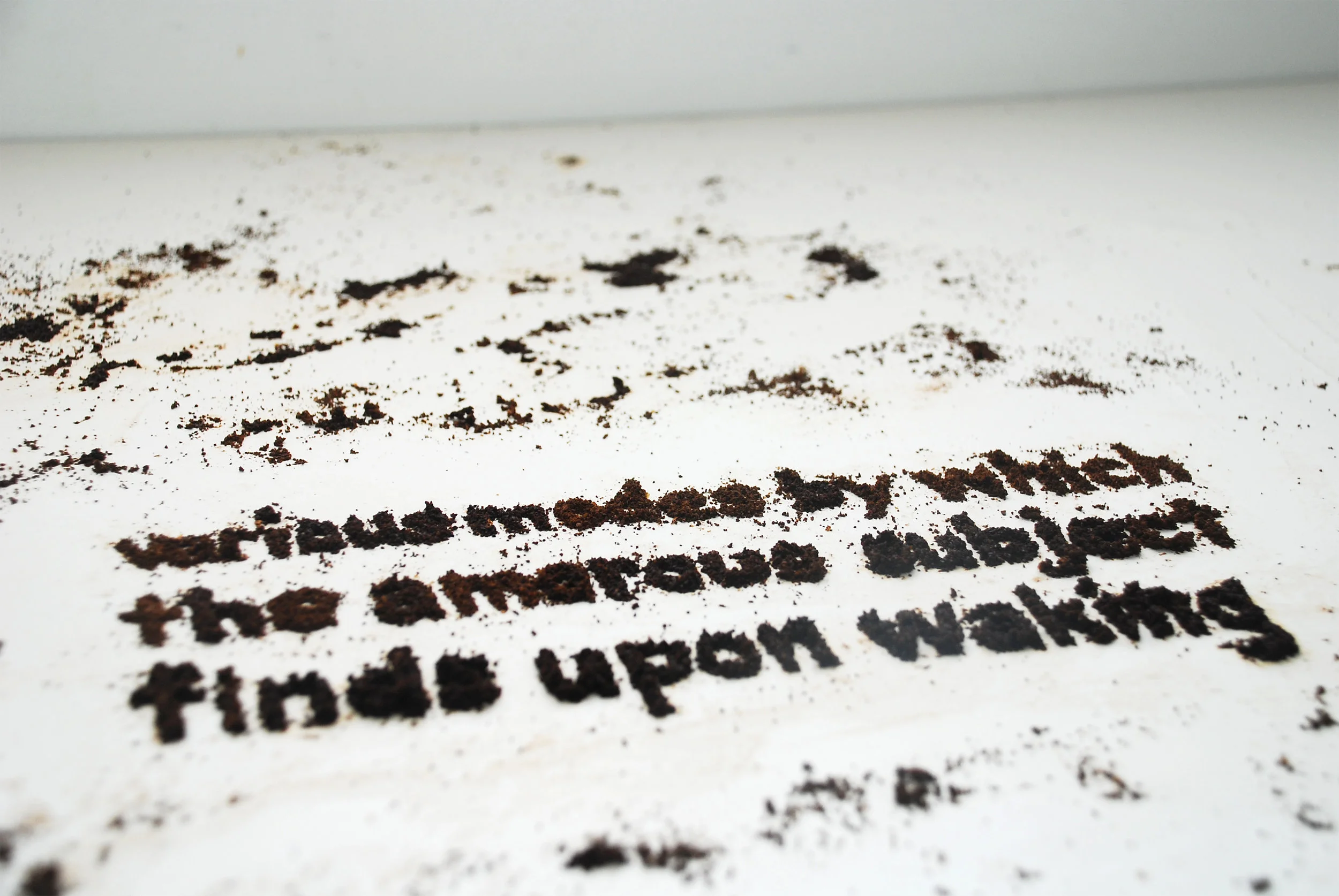 Quote in coffee grounds