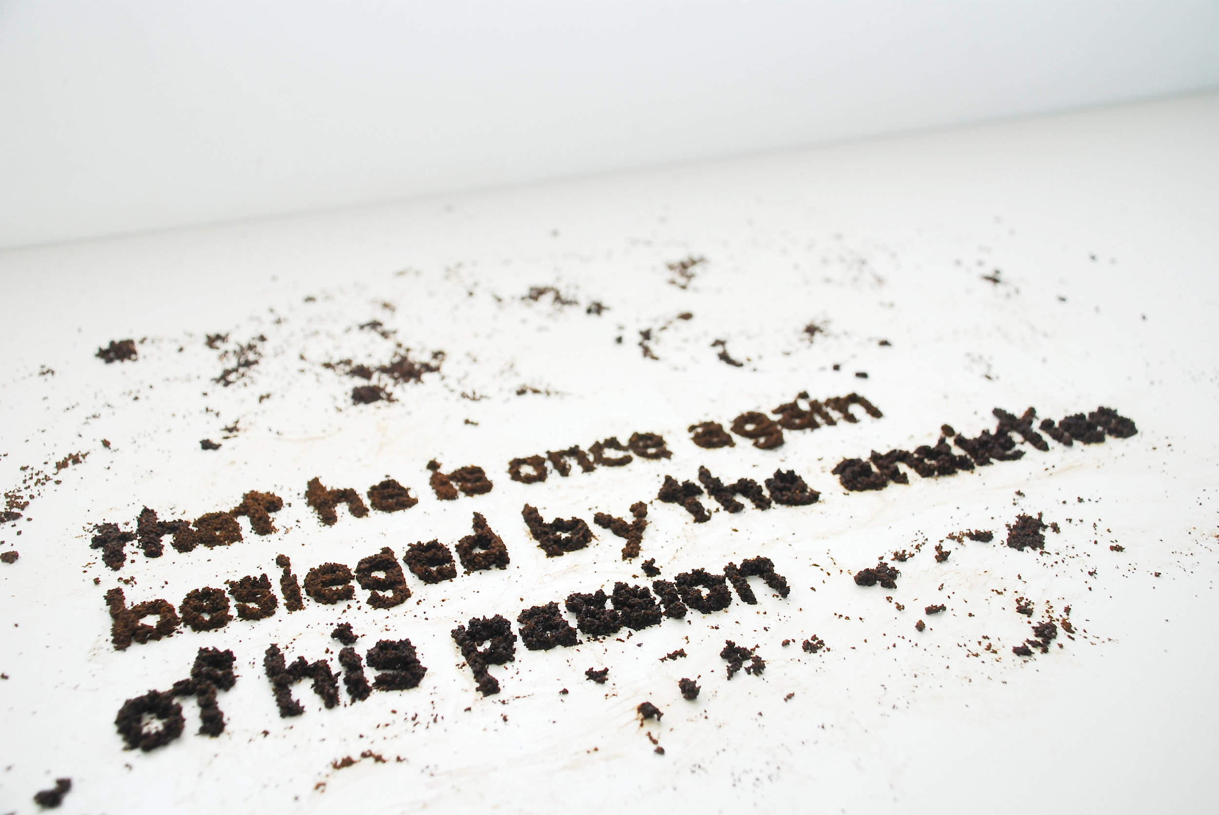 Quote in coffee grounds