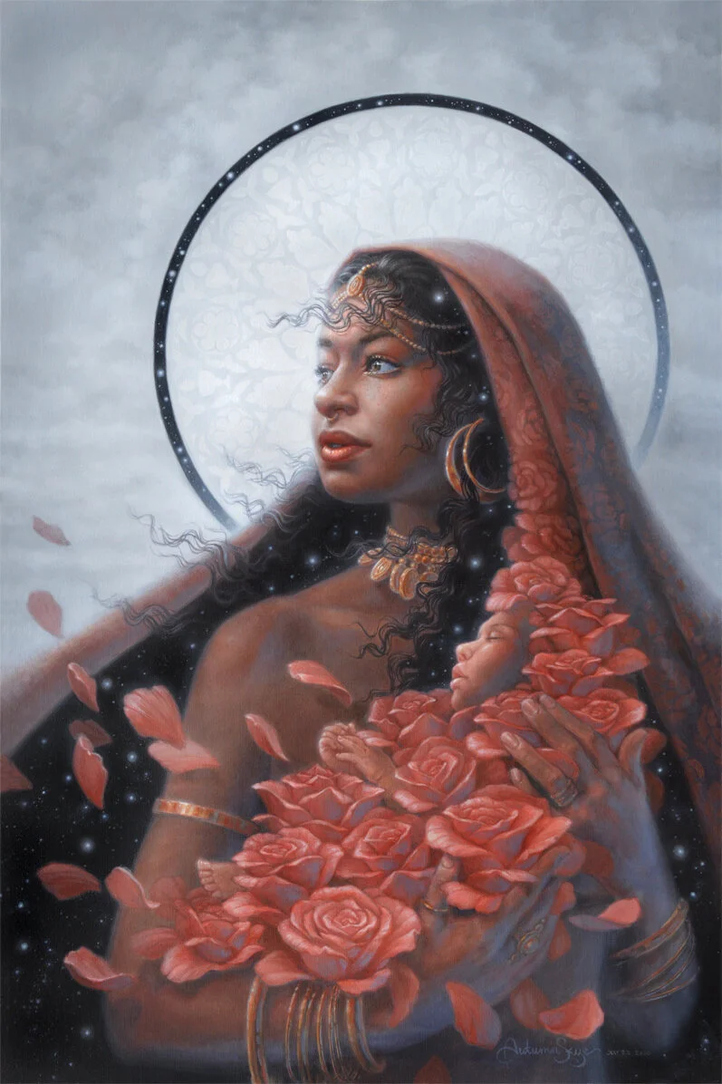    Mary Magdalene was said to be the beloved of Yeshua, his equal, and his greatest supporter in his mission of teaching the Way of Love. She was the feminine embodiment of presence, pleasure, purity, and power.  As an Essene priestess and initiate into the lineage of Isis and the Way of the Rose, she was highly trained in the Egyptian mysteries of&nbsp;healing, alchemy, and Tantra. Over the centuries her name and holiness were distorted and slandered, and she was labeled a whore and sinner. With her descent from honour, so did womankind fall under heavy handed persecution and oppression.  After Jesus’s death and resurrection Mary was said to have fled Palestine for Egypt before settling in the south of France, then perhaps also traveling into the Isles of Scotland. Mary was pregnant and birthed a child, Sarah Tamar, who carried the bloodline of the Christ forward into the present day. Some say this bloodline is what the true Holy Grail refers to. Her womb, the chalice, literally holds