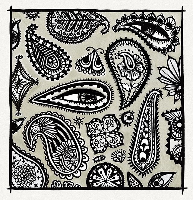 Another page of Paisley - this time with brush pens. For #matsbootcamp #paisley #pattern #makeartthatsells #createdaily #illustrationartists #illustratorsoninstagram