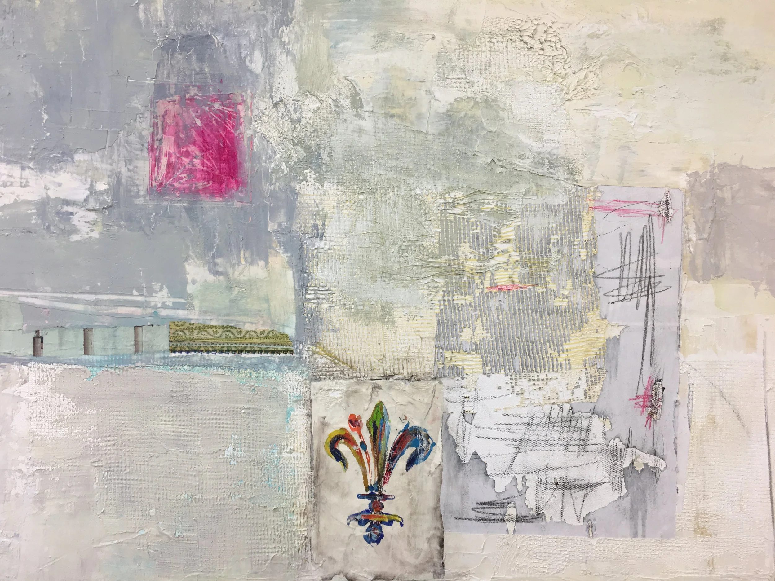  detail of  New Beginning  48”x60”, on consignment with  Huit  