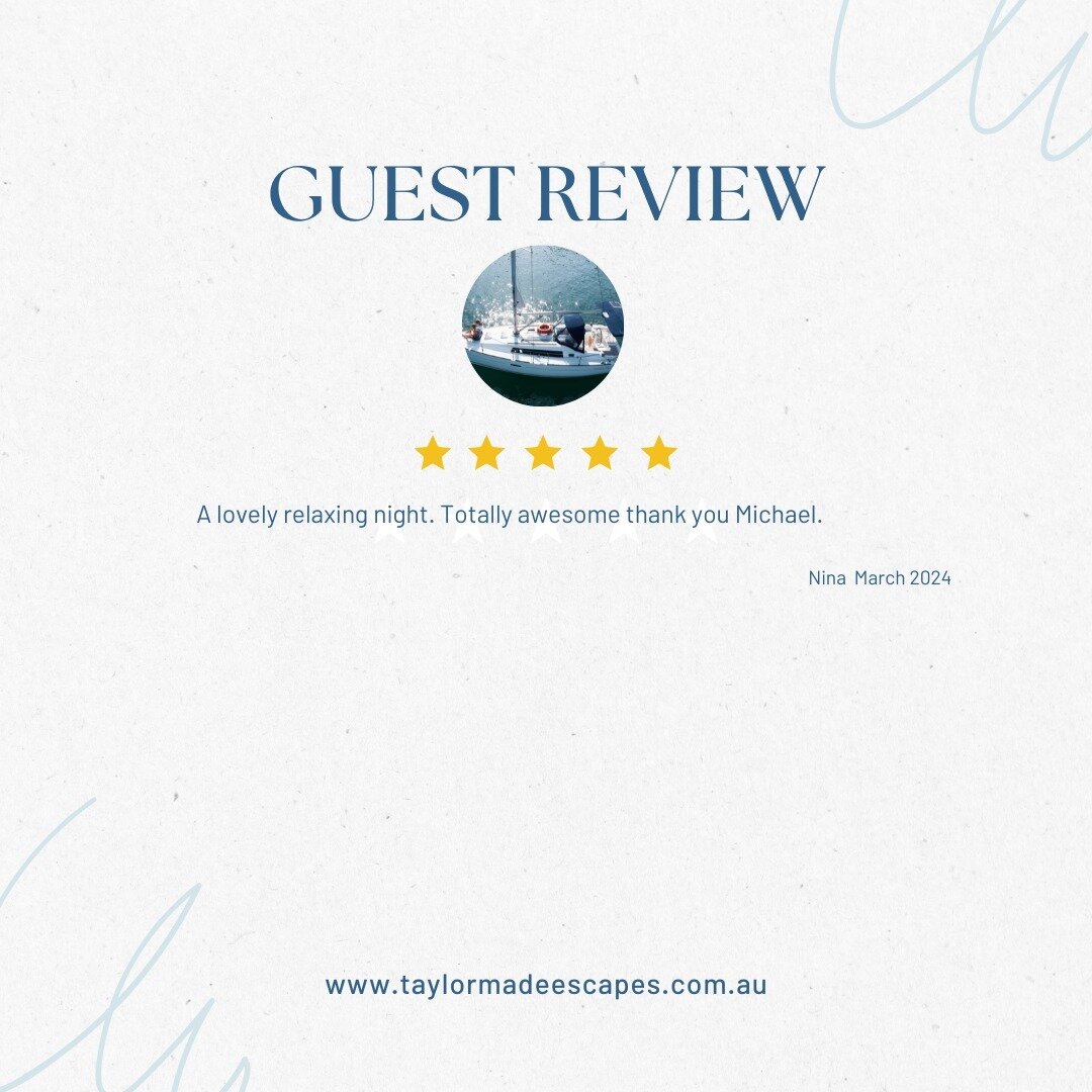 The feeling that arises within us when our guests offer exceptional reviews is truly unique. @taylormadeescapes ⁠
⁠
#review #stayonayacht #fivestargooglereview #northernbeachessydney #palmbeachsydney #taylormadeescapes #autumnsydney2024