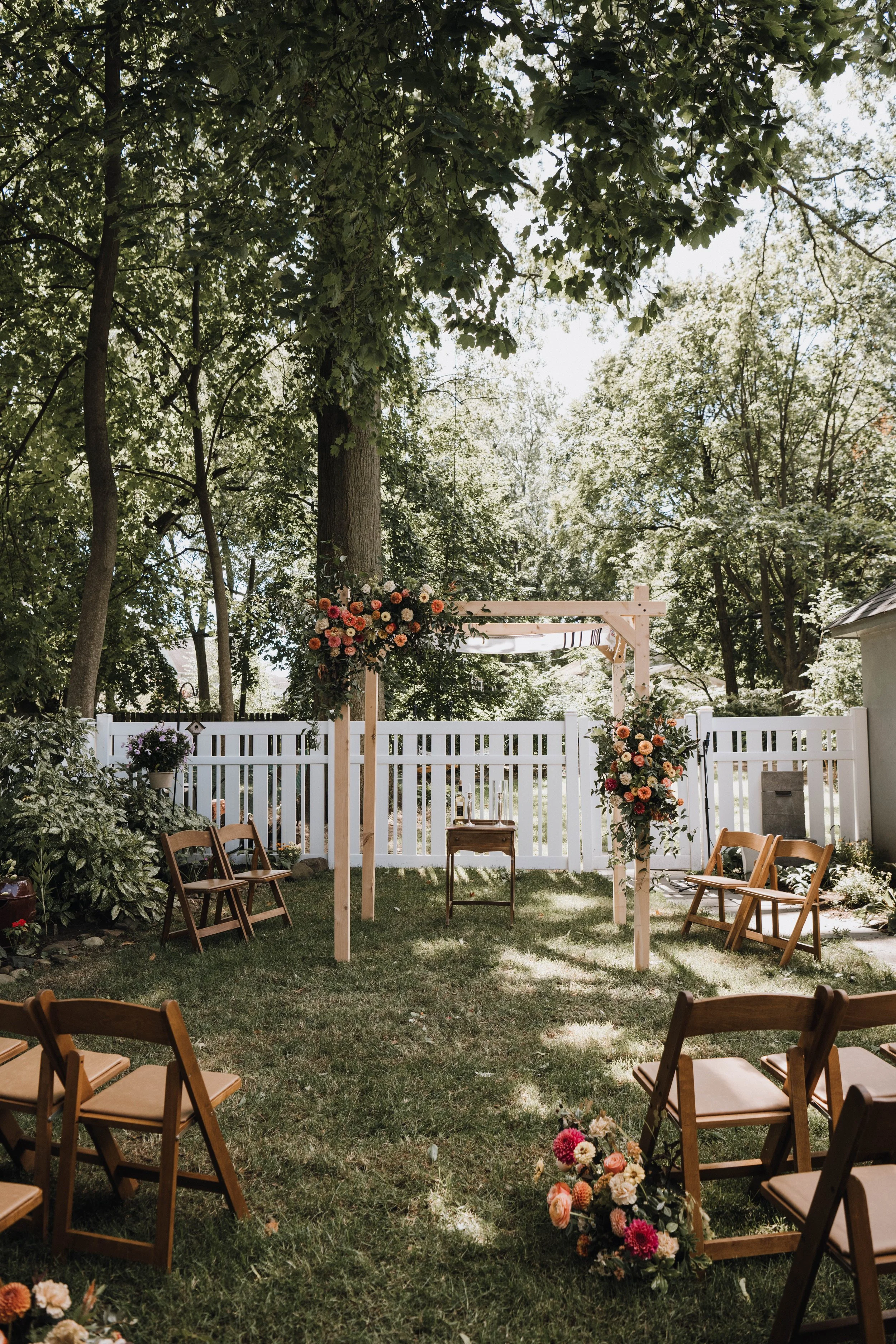 backyard tented wedding new jrsey