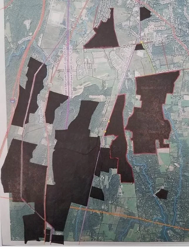 Seven out of nine projects. One more time: 3,500 acres of land secured by solar developers. At least 1,200 acres of solar hardware. 600,000 solar panels. 175 megawatts. We’re not making these numbers up. Our maps and numbers come from project documents and public sources.