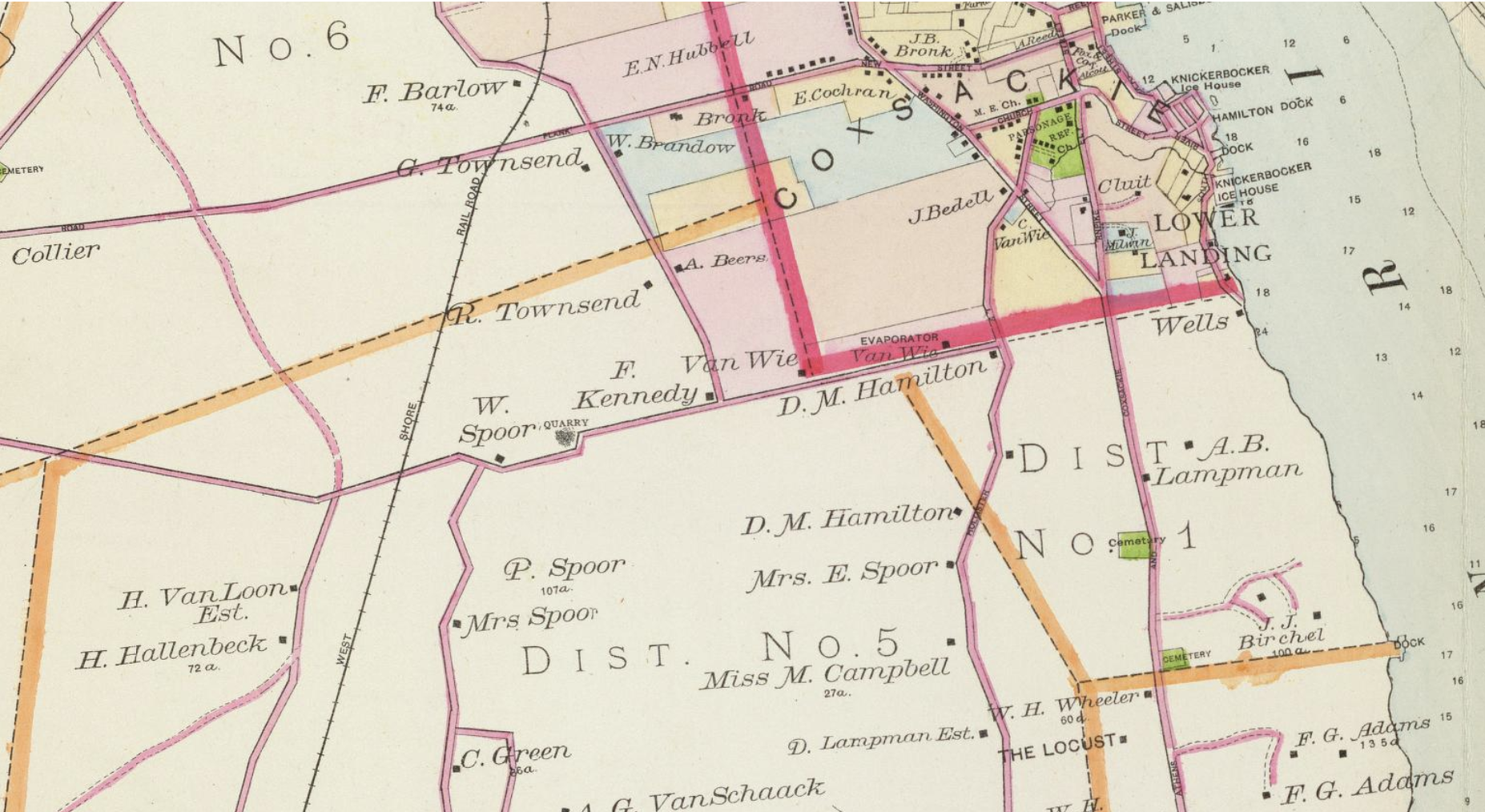 detail of Greene County in 1891 - courtesy of David Rumsey Map Collection